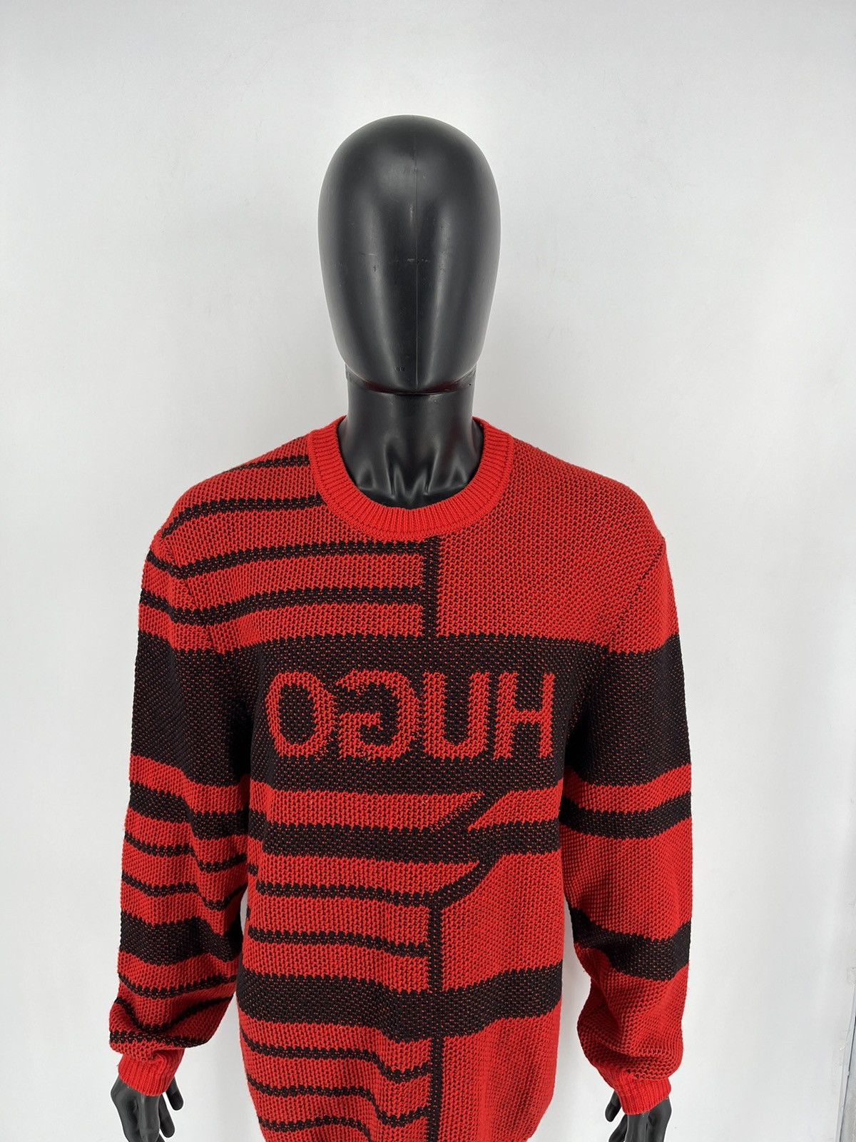 Hugo Boss Hugo Oversized Jacquard Knitted Jumper Wool with Reversed Size US XL / EU 56 / 4 - 5 Thumbnail