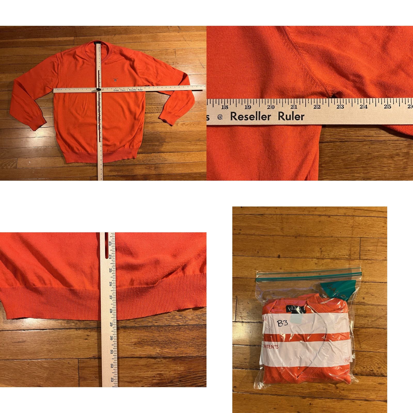 Gant VINTAGE Gant Classic Cotton V-Neck Sweater Men’s 2XL Orange Size US XXL / EU 58 / 5 - 8 Thumbnail