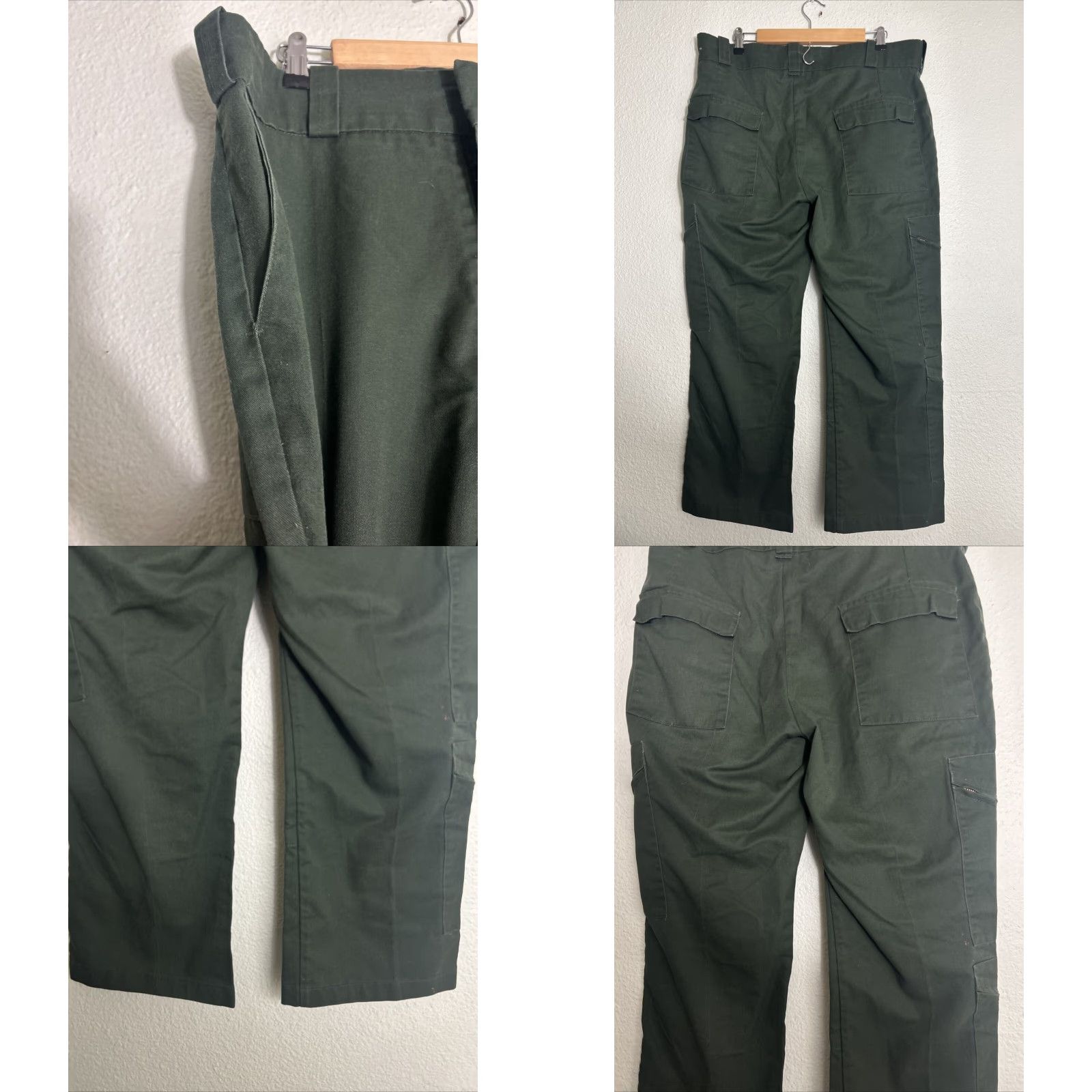 Vintage Pro-Tuff Coast Guard Cargo Pant Army Green 37x28 Men Regular Straight Pocket Cargo Twill Nylon Cotton Damaged? Size US 37 - 8 Thumbnail
