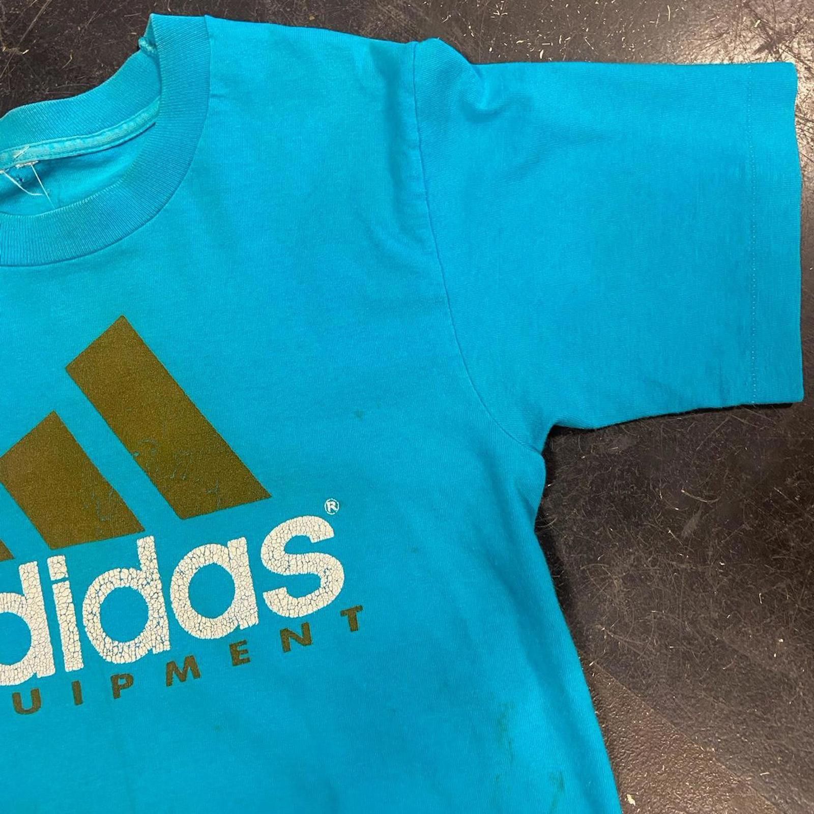 Adidas Vintage 90s Blue Adidas Tee Size US M / EU 48-50 / 2 - 4 Thumbnail