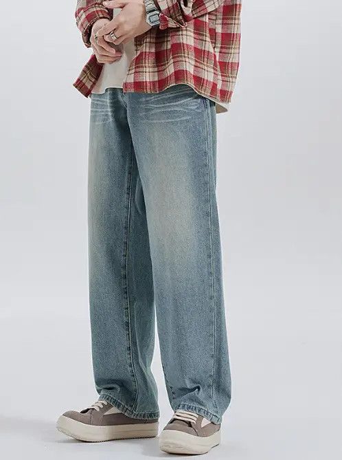 VIBE American retro loose raw edge high street wide leg jeans Size US 32 / EU 48 - 6 Thumbnail