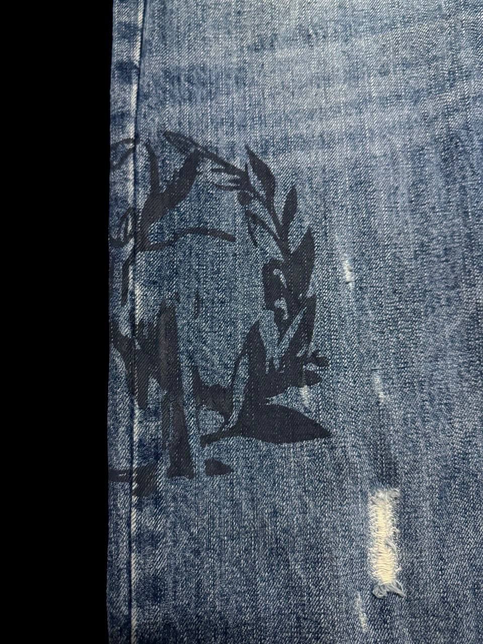 Abercrombie & Fitch BOOTCUT Sick Abrecrombie Mudwash Distress Tattoo Baggy Flare Size US 30 / EU 46 - 9 Thumbnail