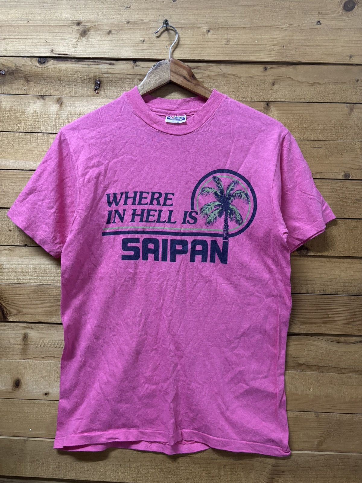 Vintage Vintage hawaii where in hell is saipan tshirt Size US M / EU 48-50 / 2 - 1 Thumbnail