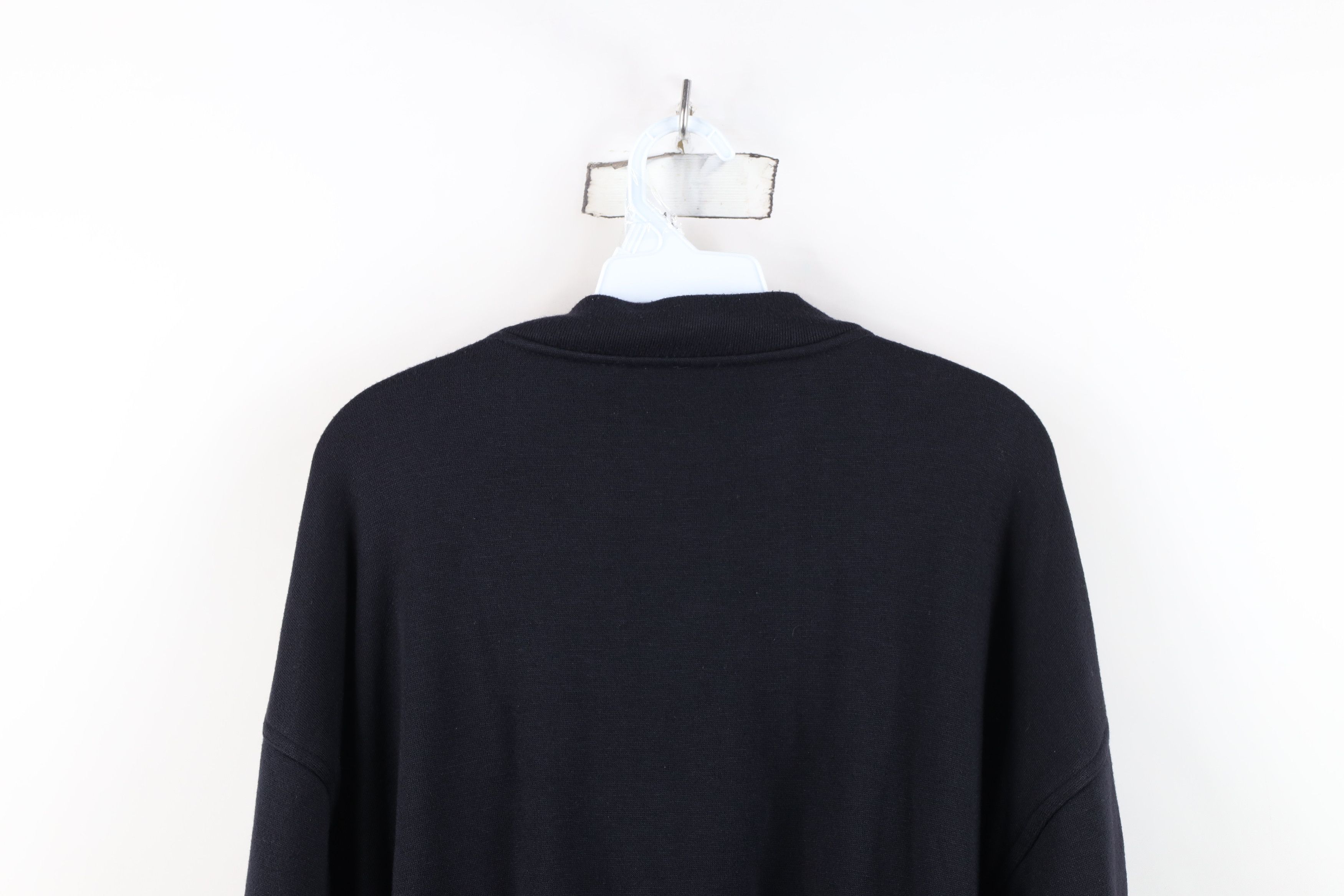 Vintage Vintage 90s Streetwear Thermal Lined Henley Sweatshirt Black Size US XL / EU 56 / 4 - 12 Thumbnail