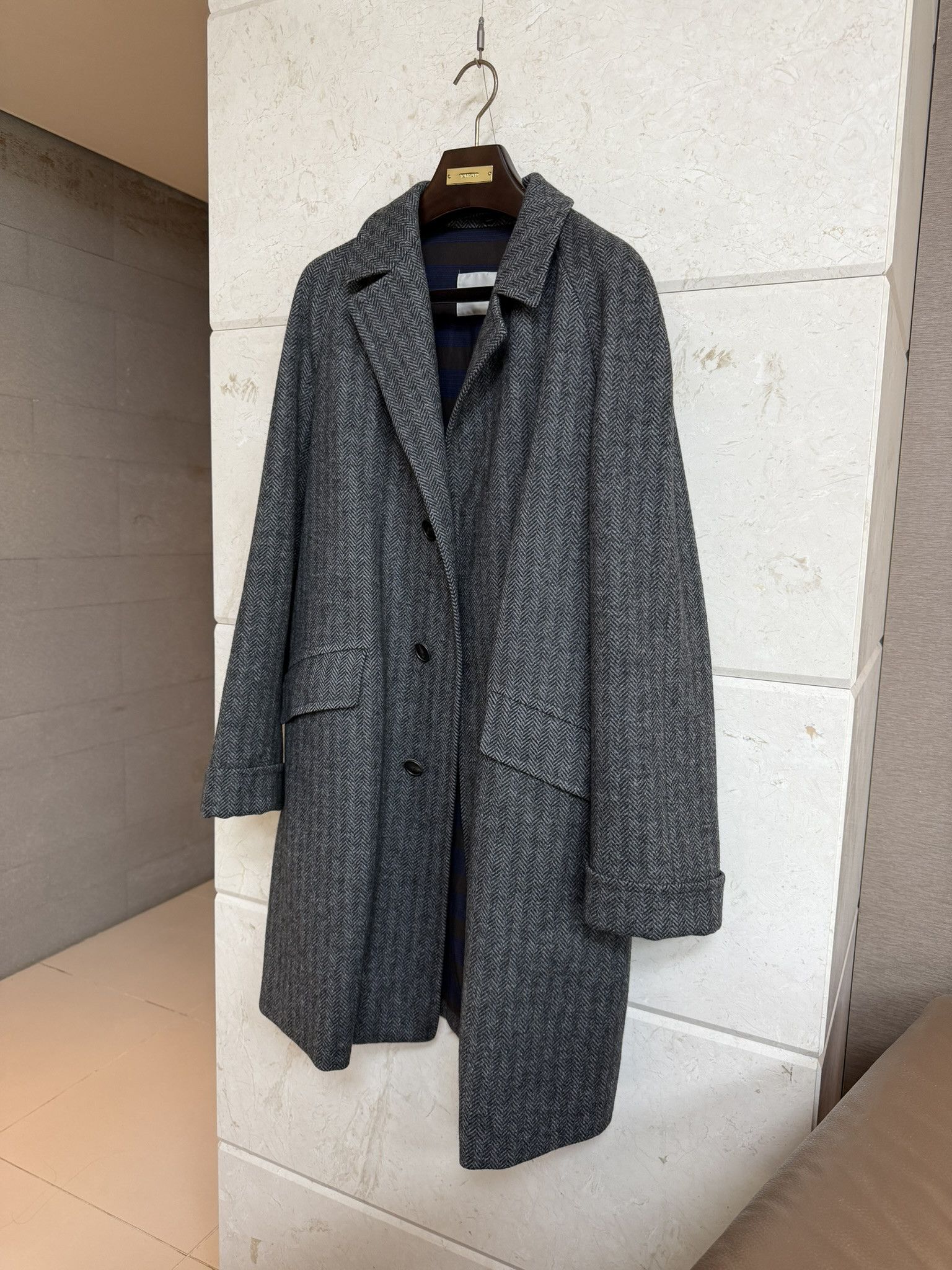 Other COHÉRENCE / CORB Chevron Tweed Grey Coat / M Size US M / EU 48-50 / 2 - 2 Thumbnail