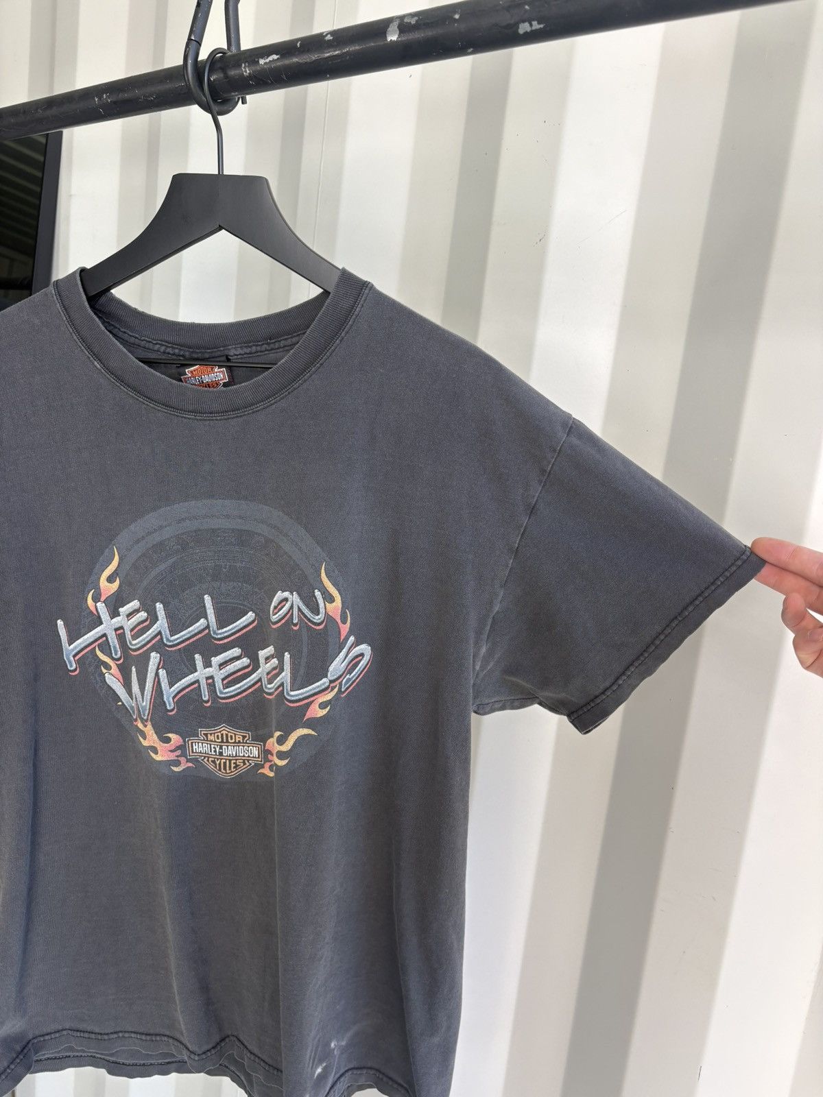 Harley Davidson Thrashed Hell On Wheels Faded Shirt Distressed Grunge Harley Size US L / EU 52-54 / 3 - 3 Thumbnail