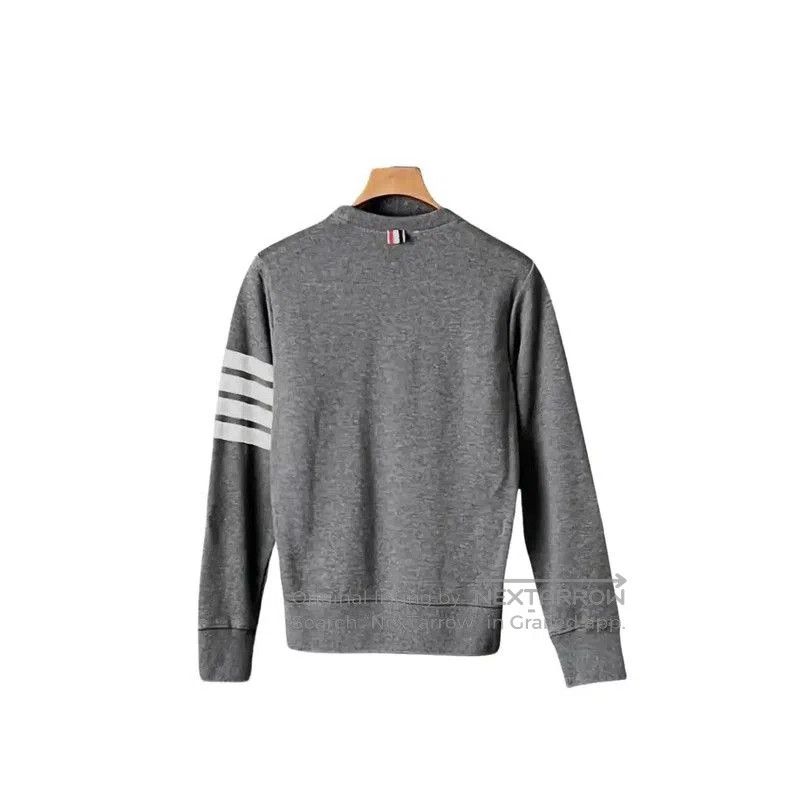 Thom Browne Thom Browne Gray Cotton Logo Long Sleeve Sweatshirt . Size US M / EU 48-50 / 2 - 2 Thumbnail