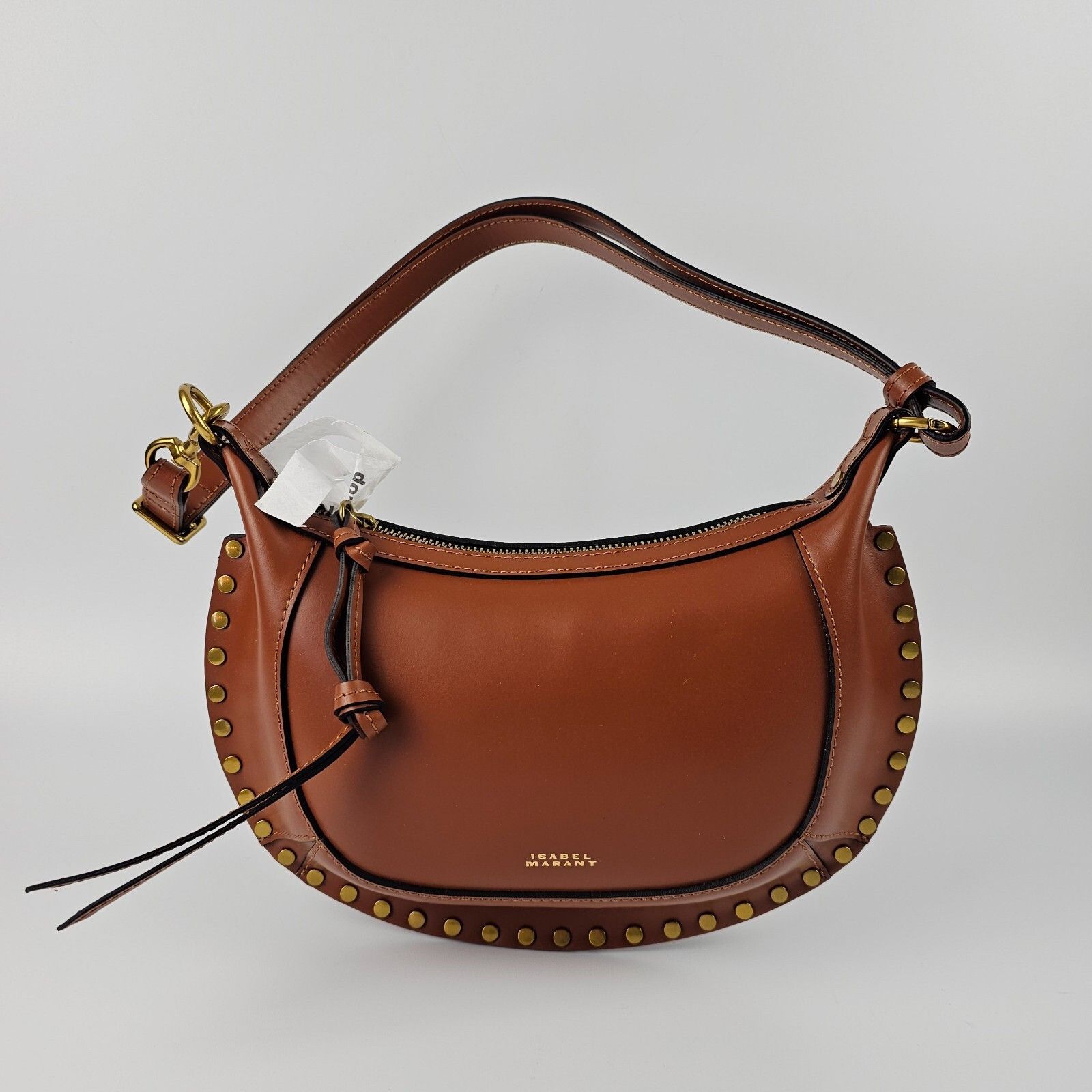 Isabel Marant Oskan Moon $990 Cognac Leather Shoulder Bag Ne
