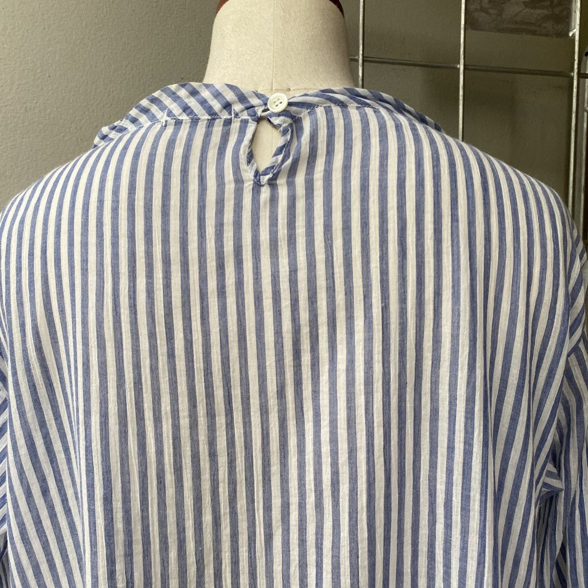 Issey Miyake Plantation Blue Stripe Cotton Top with Pocket Size M / US 6-8 / IT 42-44 - 15 Thumbnail