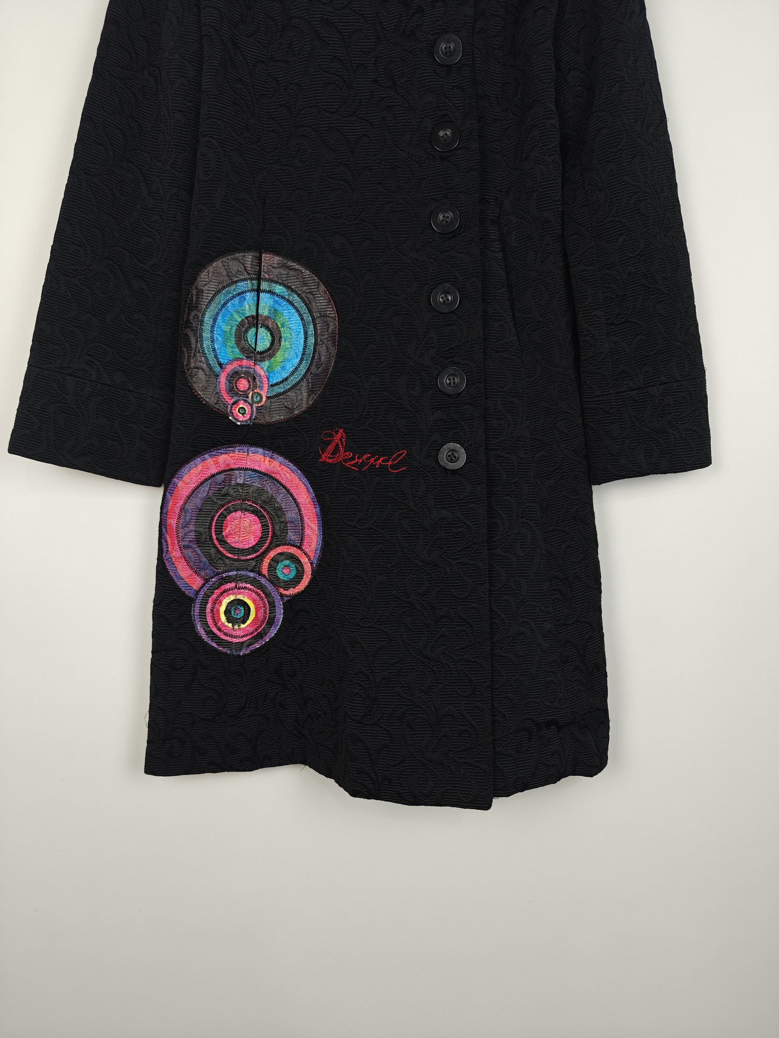 Desigual Desigual Coat Jacket Ornament Black size 38 Size S / US 4 / IT 40 - 3 Thumbnail