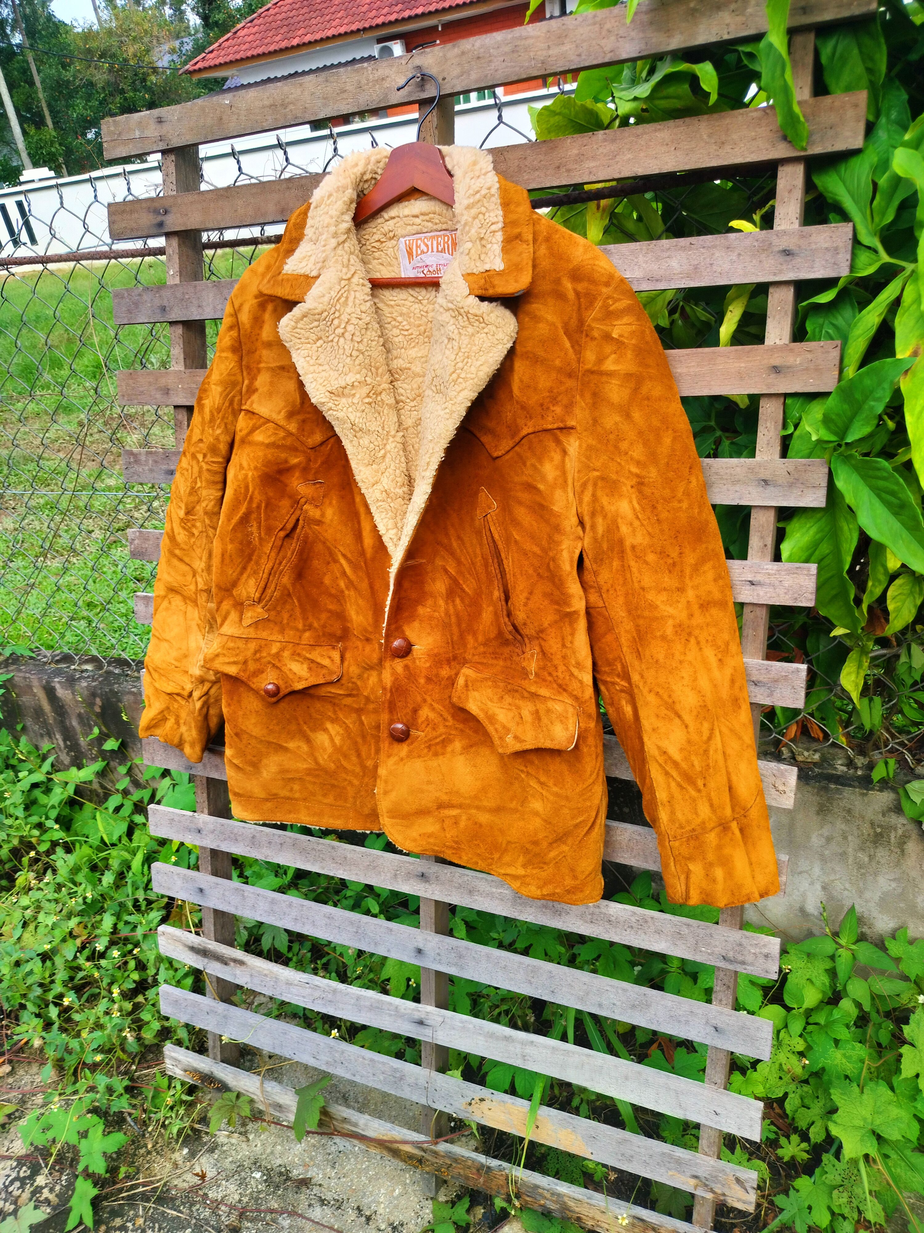 Schott SCHOTT WESTERN SHERPA LEATHER JACKET Size US L / EU 52-54 / 3 - 3 Thumbnail