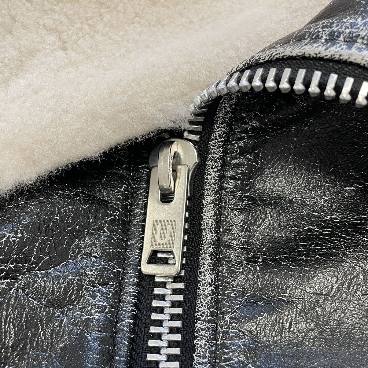 Undercover Shearling Collar Cracked Leather Jacket Size US M / EU 48-50 / 2 - 6 Thumbnail
