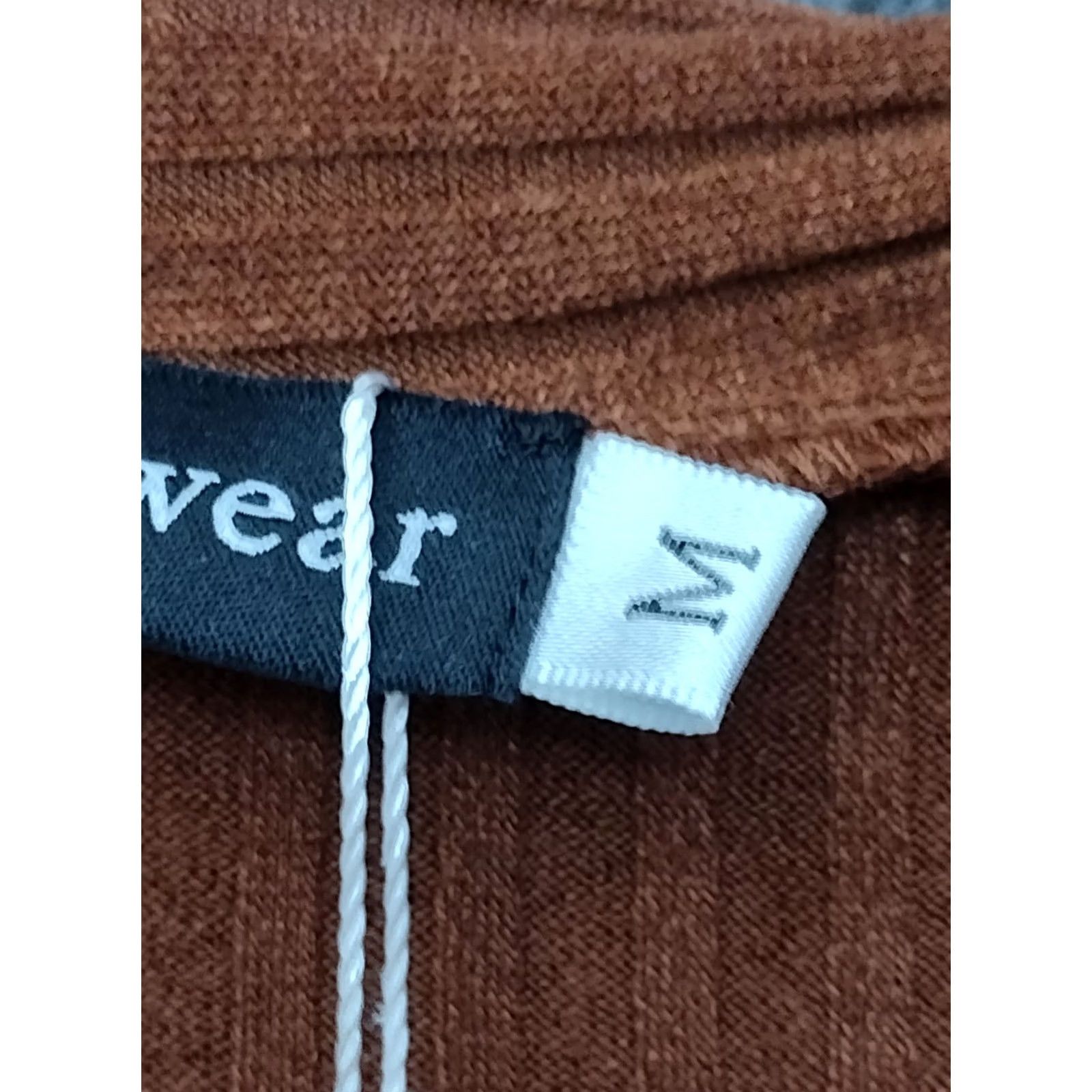 Vintage Prettywear Women's Ribbed Long Sleeve Mini Dress Light Brown Dress, V-Neck, Tie, Short, Blended Fabric, Casual, Party, M, Brown, Womens Size M / US 6-8 / IT 42-44 - 6 Thumbnail