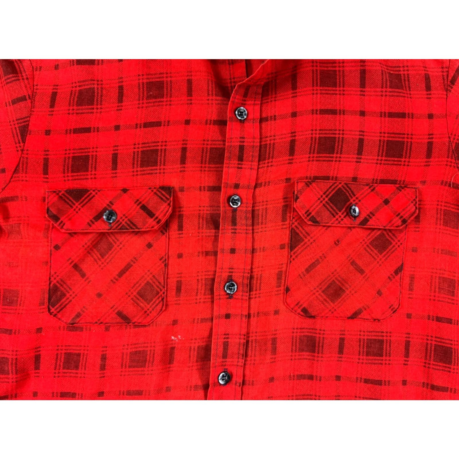 Vintage VINTAGE Flannel Shirt Womens Extra Large Red Plaid Button-Up Pockets Cotton XL Red Plaid Mens Womens? Size XL / US 12-14 / IT 48-50 - 6 Thumbnail
