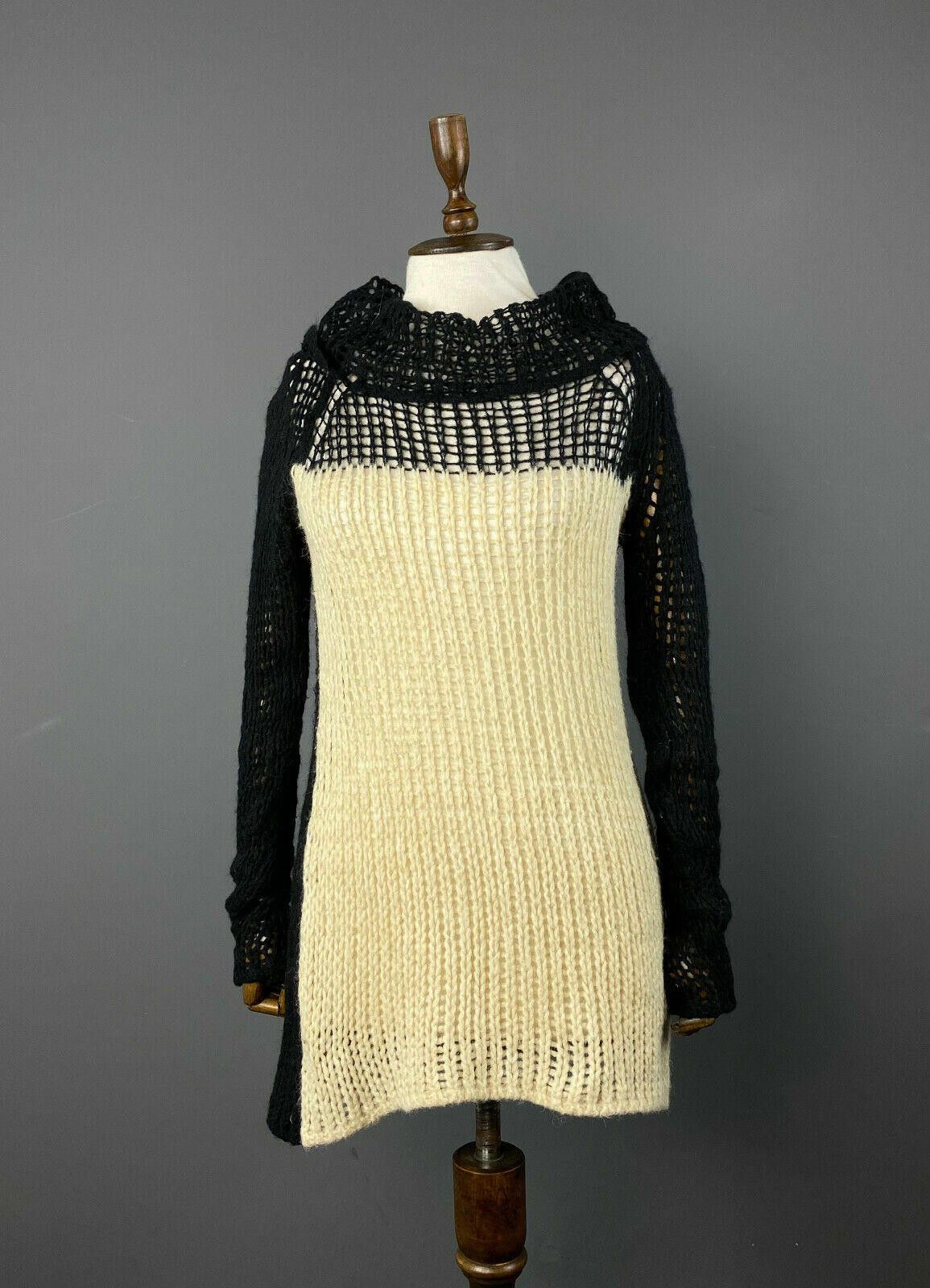 Designer Twin Set Simona Barbieri White / Black Knit Tunic Sweater Size M / US 6-8 / IT 42-44 - 1 Thumbnail