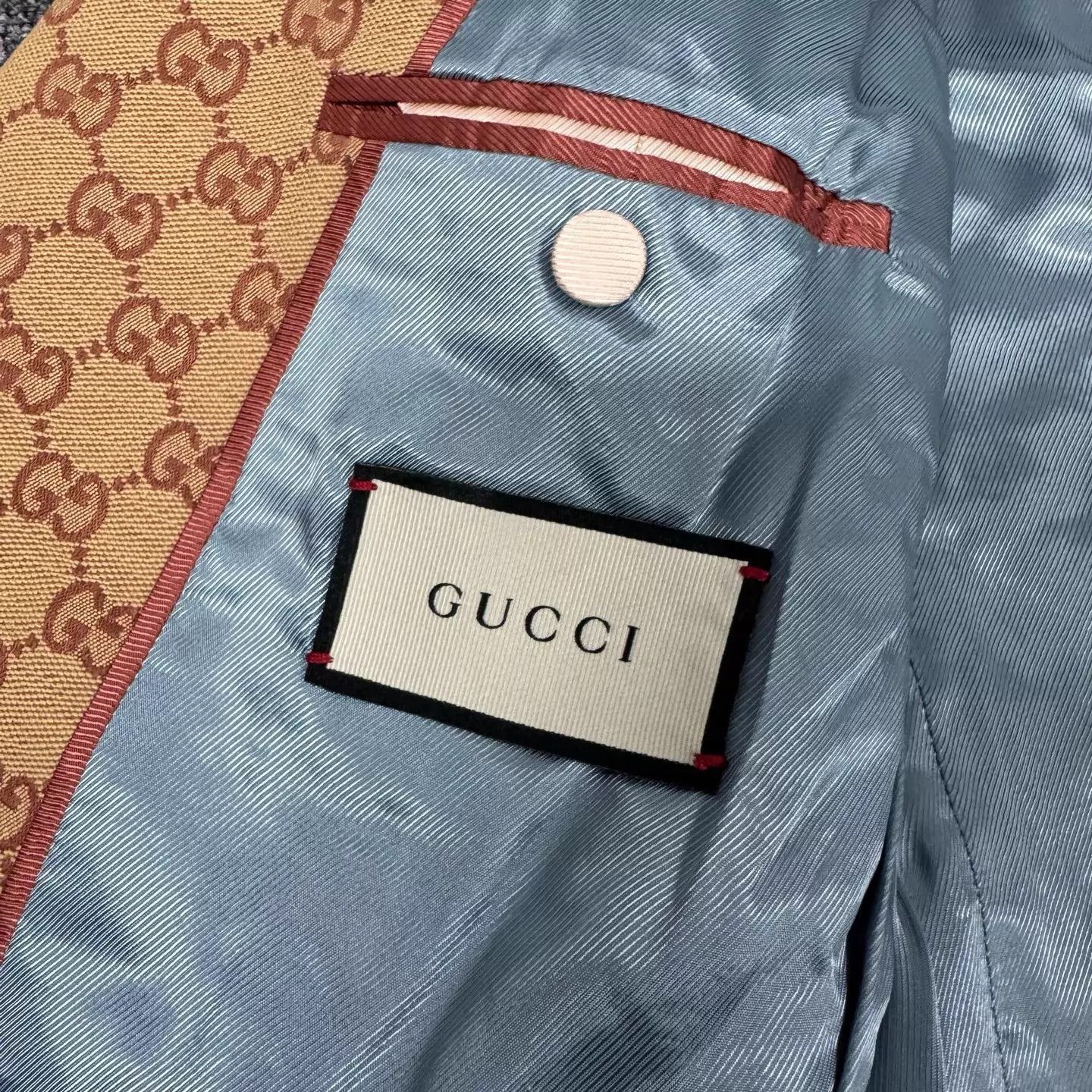 Gucci Gucci GG Monogram Pig Embroidered Suit Jacket 44 Size 44R - 6 Thumbnail