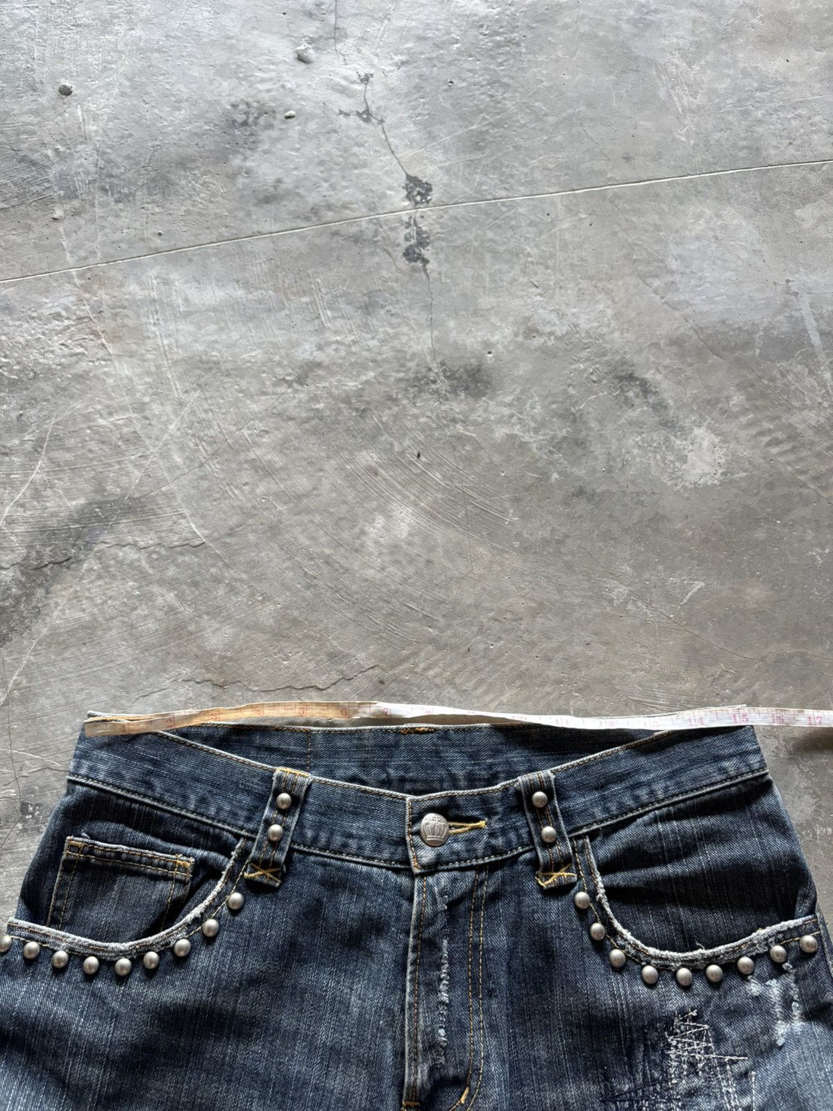 If Six Was Nine CUSTOM CULTURE distressed flare sashiko boro kapital style Size US 30 / EU 46 - 23 Thumbnail