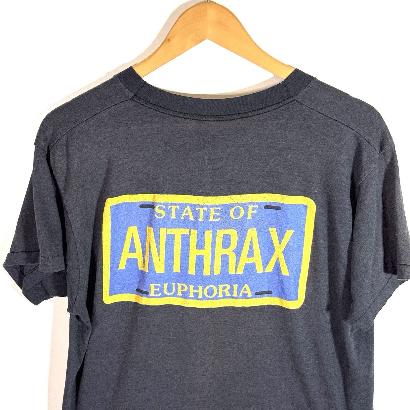 Band Tees × Vintage VTG Anthrax Road To Euphoria Graphic Band T-shirt 80s Size M Size US S / EU 44-46 / 1 - 14 Thumbnail