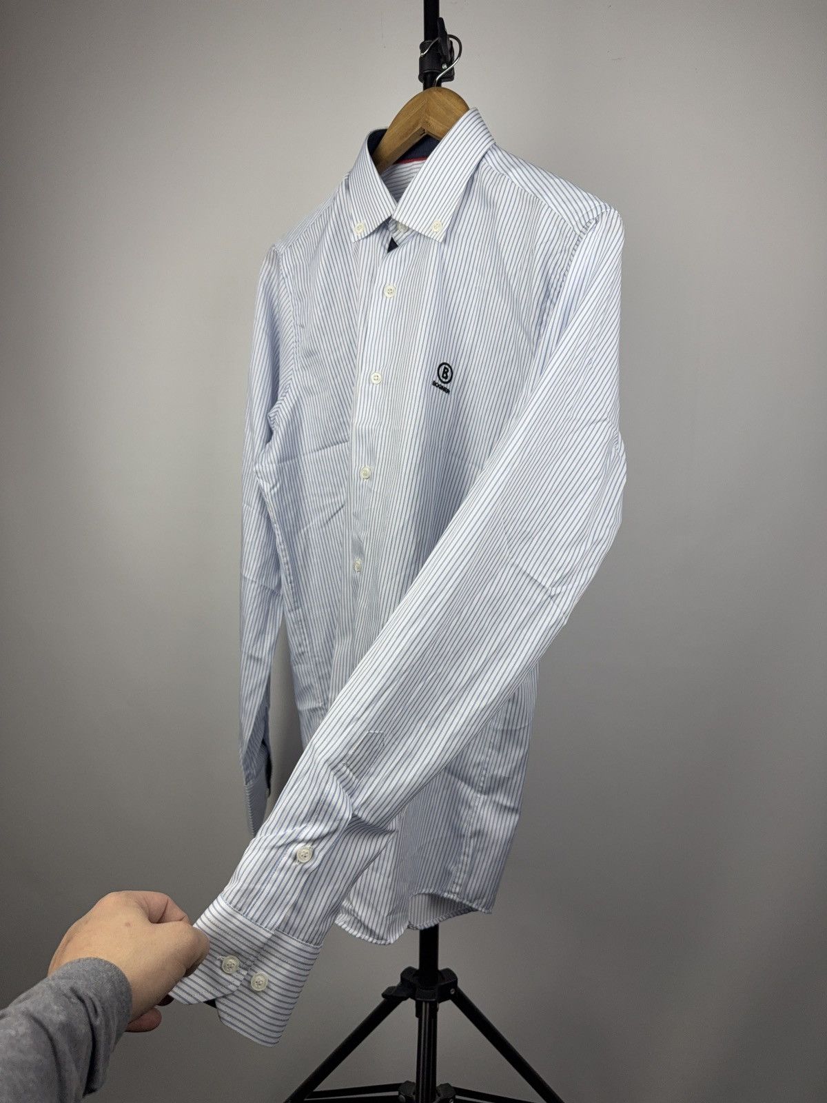 Bogner Luxury Bogner Striped Button Down Cotton Shirt Blue White Size US M / EU 48-50 / 2 - 5 Thumbnail