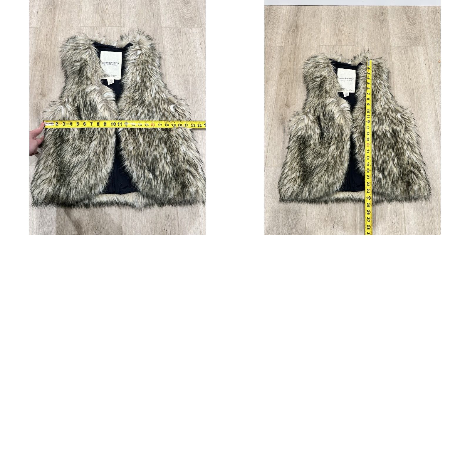 Ralph Lauren Denim & Supply by Ralph Lauren Faux Fur Vest Open Front Lined Large Brown Womens Vest 18184 Size L / US 10 / IT 46 - 8 Thumbnail