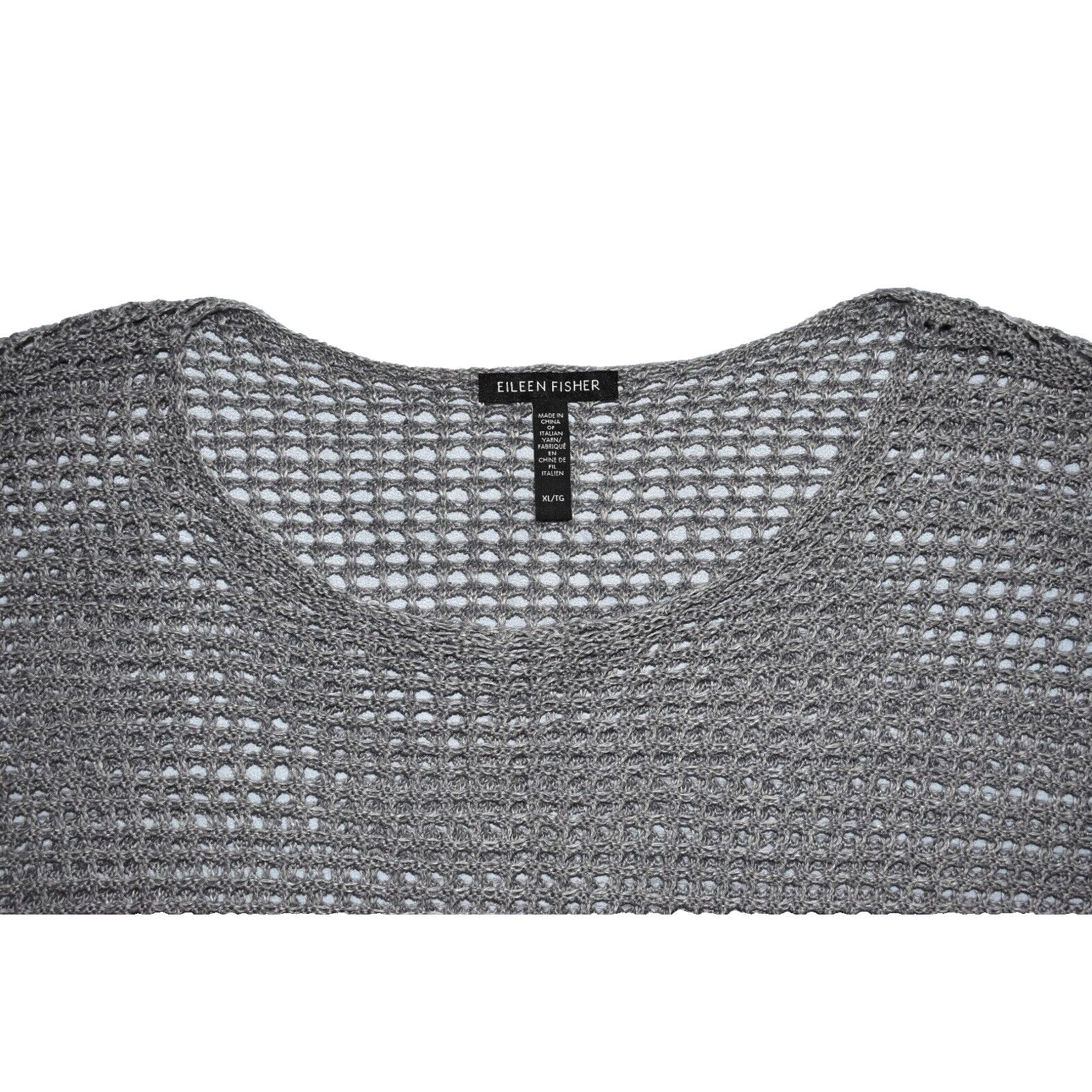 Eileen Fisher New EILEEN FISHER Linen Open Knit 3/4 Sleeve Sweater XL $278 Size XL / US 12-14 / IT 48-50 - 3 Thumbnail