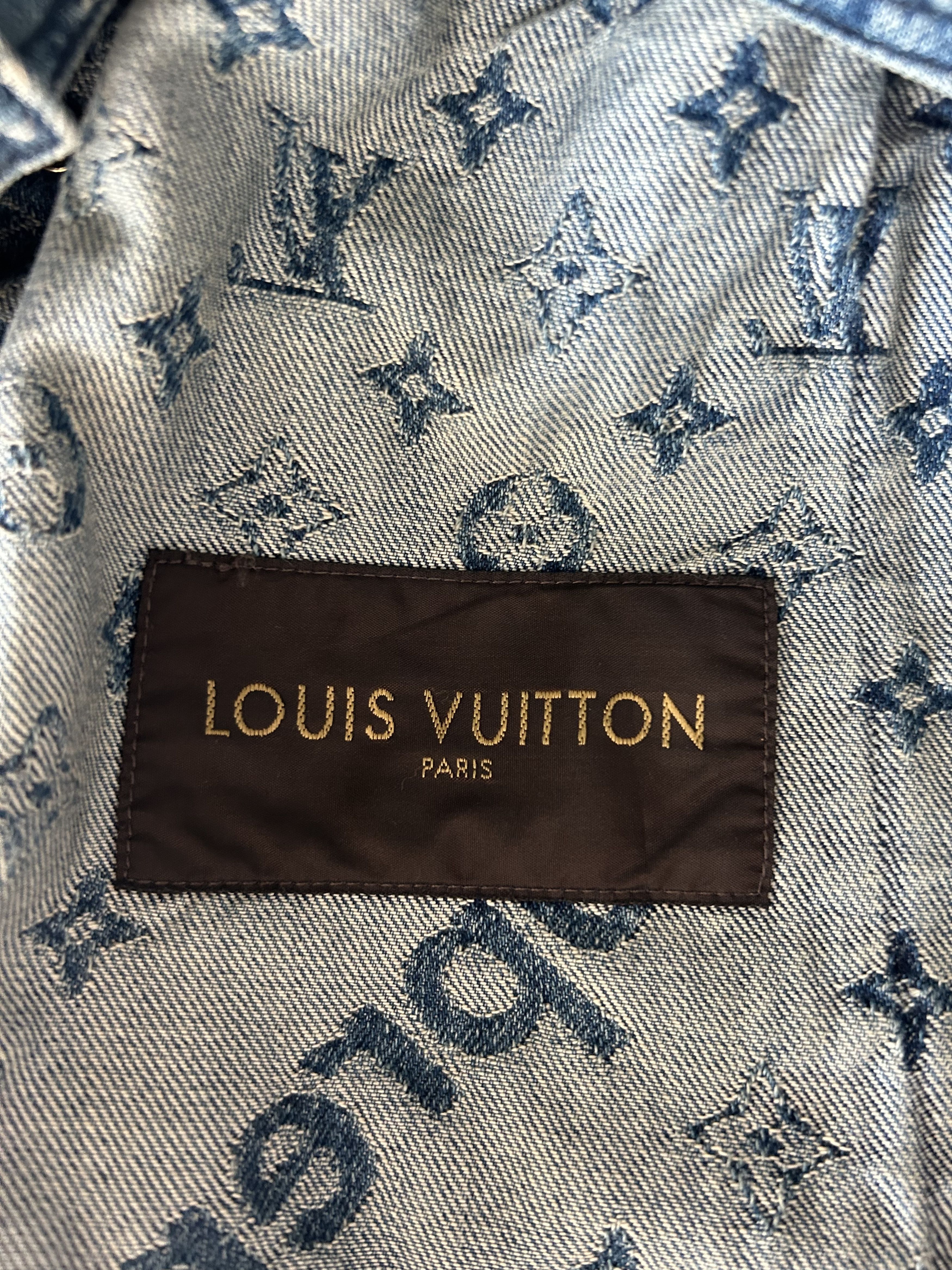 Louis Vuitton Louis Vuitton Supreme Blue & White Monogram Denim Jacket Size US XL / EU 56 / 4 - 3 Thumbnail