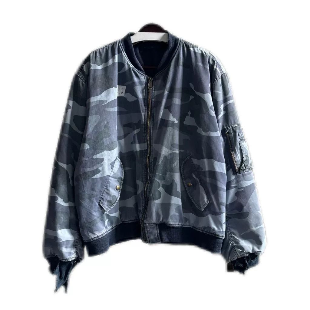 Vintage Vintage 90s Navy Camouflage Bomber Size US M / EU 48-50 / 2 - 1 Thumbnail