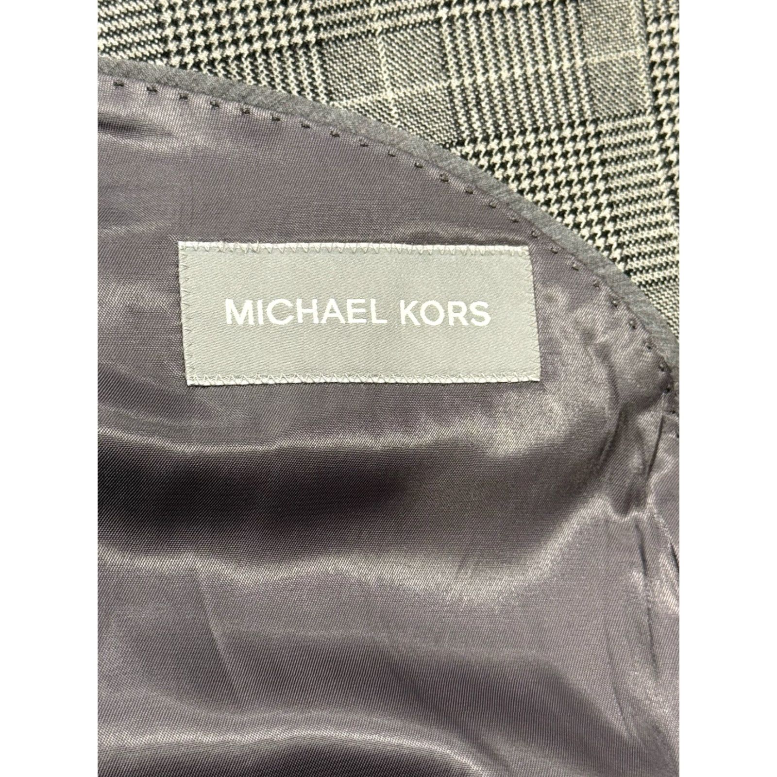 Michael Kors Michael Kors Coat 50L Gray Windowpane Stretch Sport Coat Mens Size US M / EU 48-50 / 2 - 3 Thumbnail