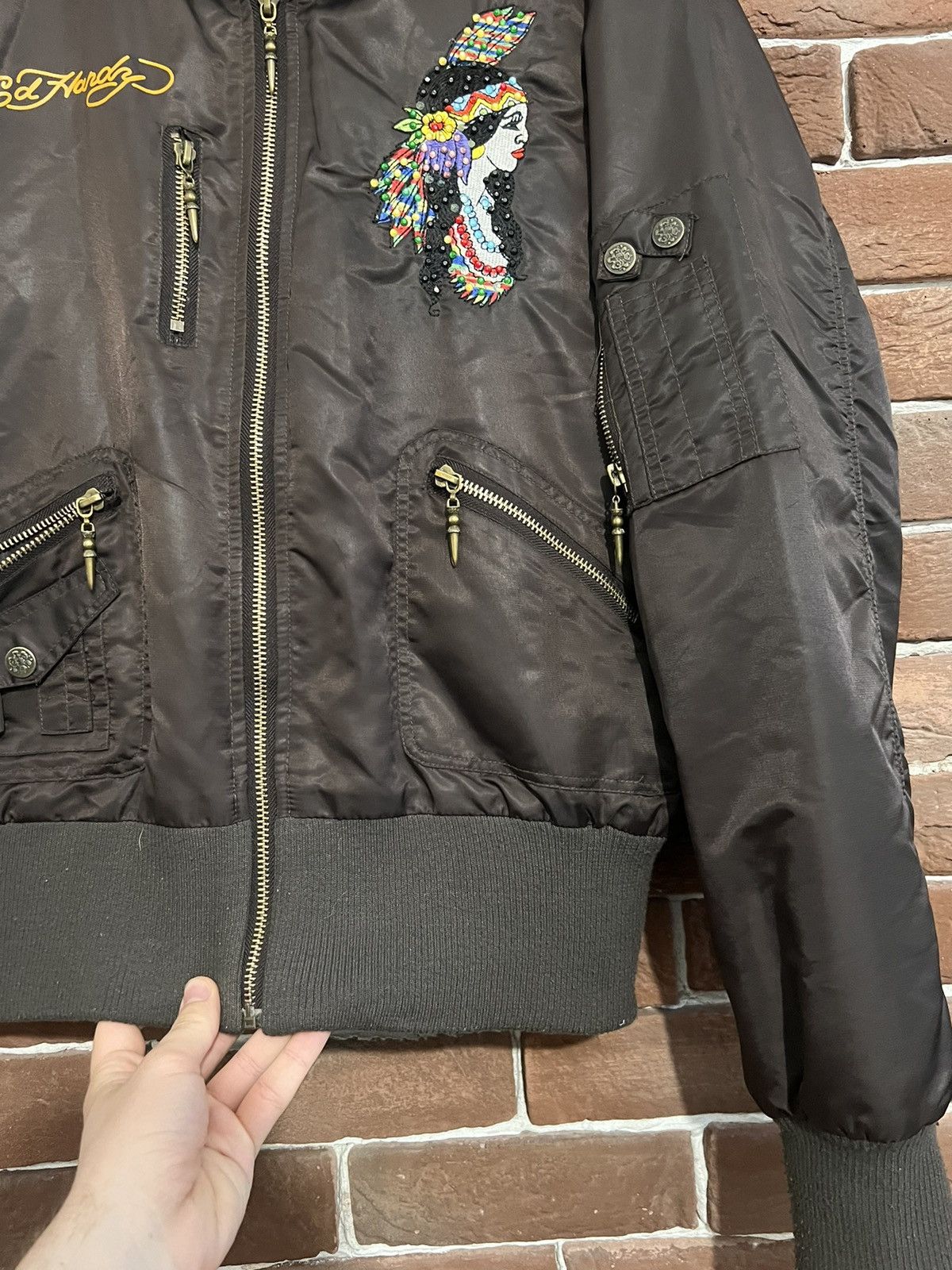 Christian Audigier Ed Hardy Christian Audigier Rare Hype Brown Y2k Jacket Size US M / EU 48-50 / 2 - 6 Thumbnail