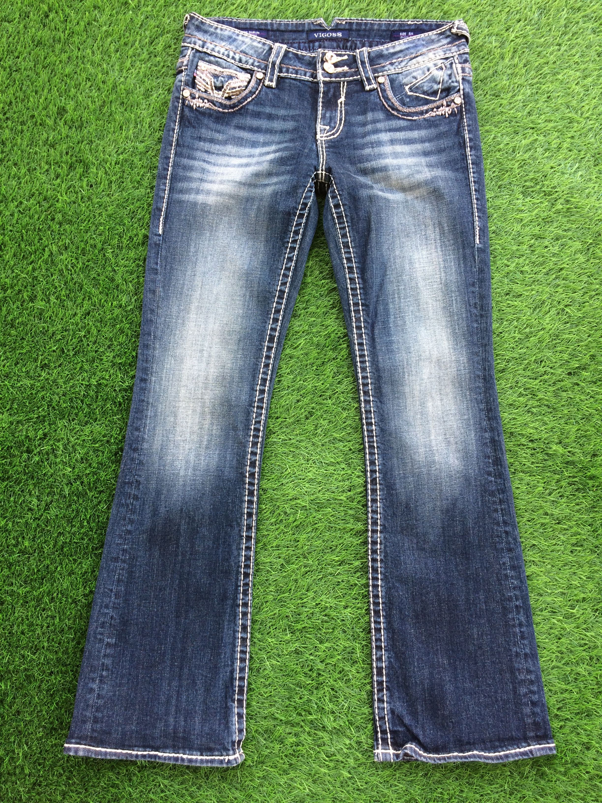 Japanese Brand Low Waist Flared Denim Pants #D-838 Size 28" / US 6 / IT 42 - 3 Thumbnail