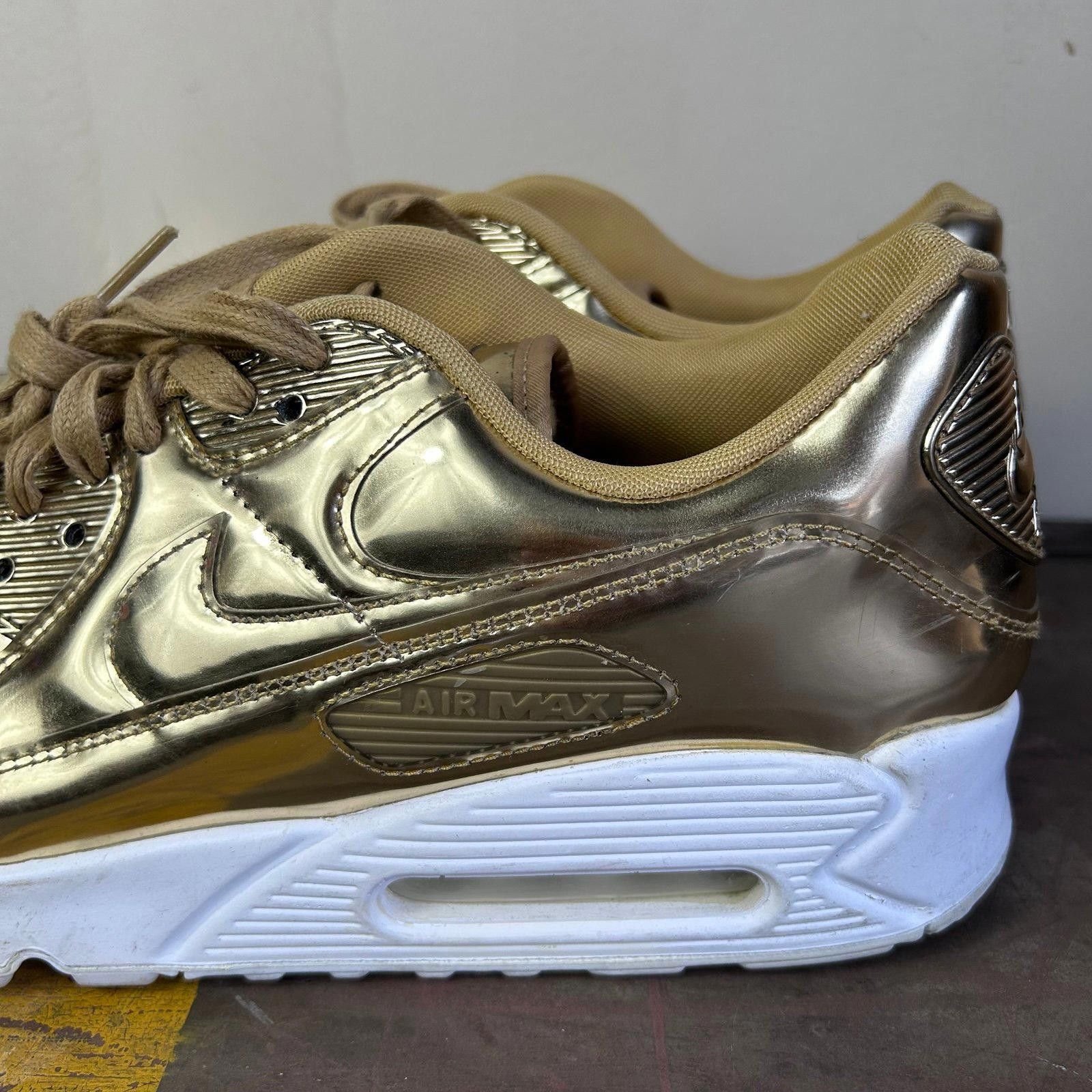 Nike Nike Air Max 90 PRM Metallic Gold Chrome Finish Retro Air Size US 13 / EU 46 - 5 Thumbnail