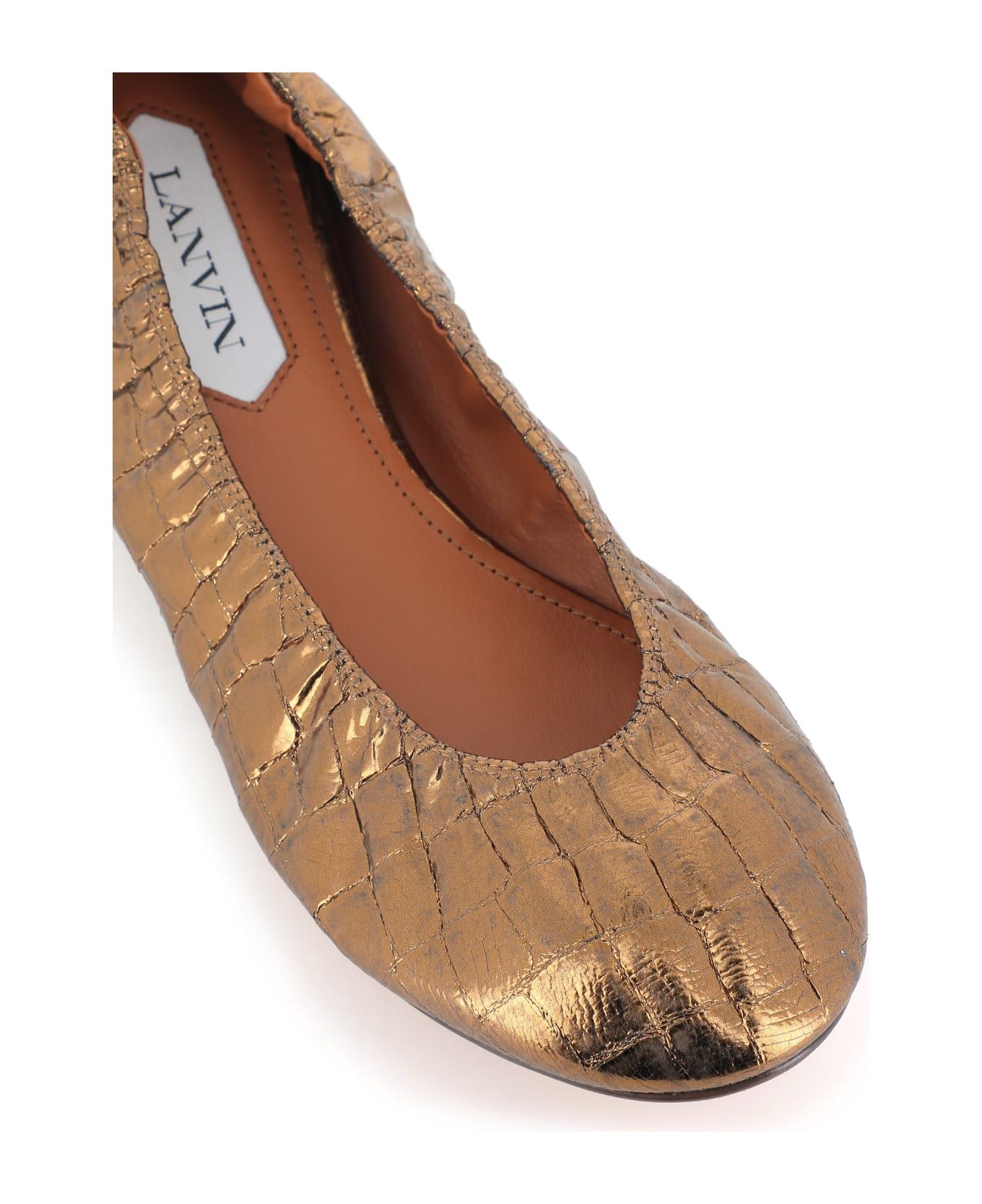 Lanvin o1y0326 Ballet Flats in Gold Size US 9 / IT 39 - 3 Thumbnail
