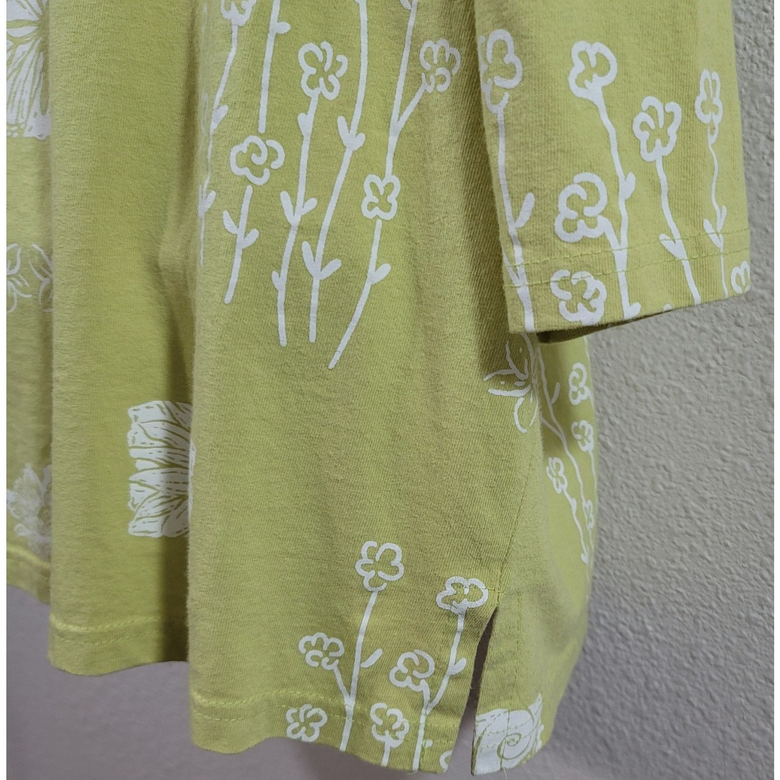 Other Decorated Originals Lime Green Floral Print Top Large Size L / US 10 / IT 46 - 6 Thumbnail