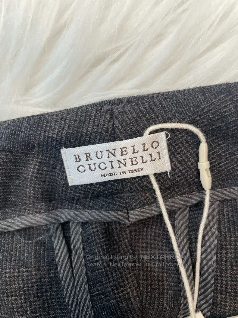 Brunello Cucinelli Brunello Cucinelli Black Grey Beaded New Wool Long Trouser Size 25" / US 0 / IT 36 - 5 Thumbnail