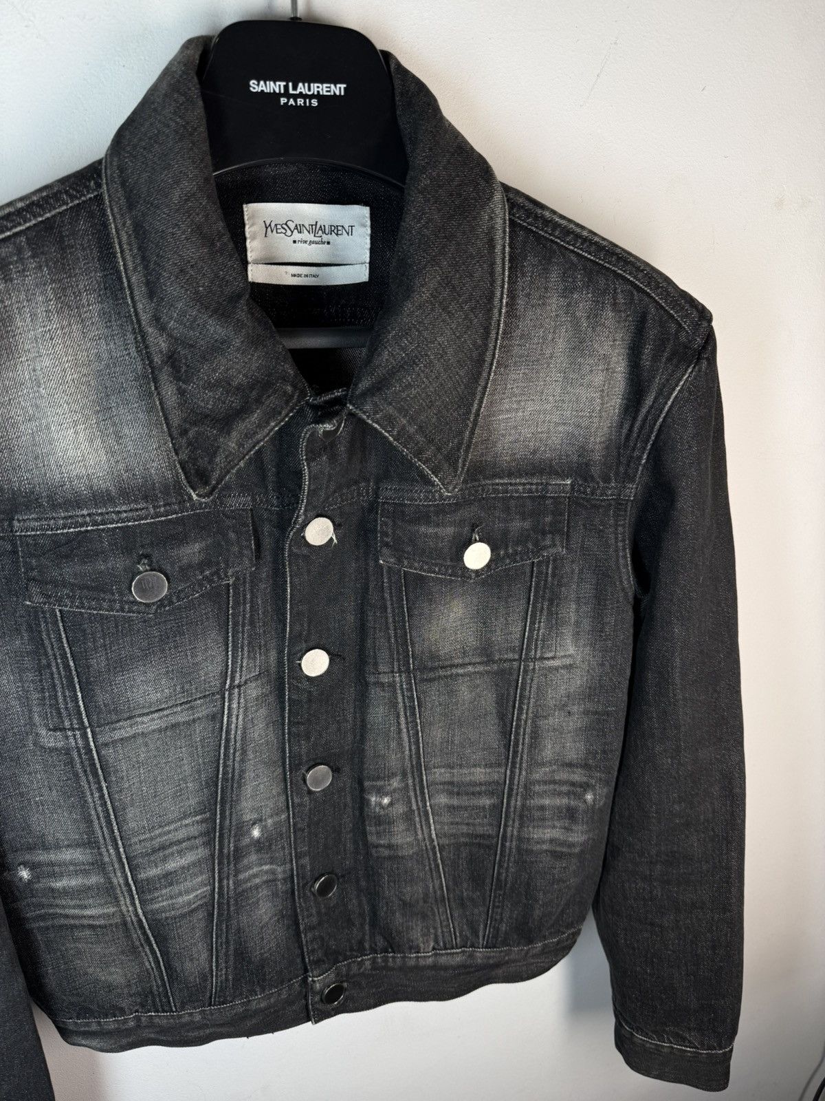 Yves Saint Laurent Tom Ford YSL Denim Jacket Black Italy Size US M / EU 48-50 / 2 - 19 Thumbnail
