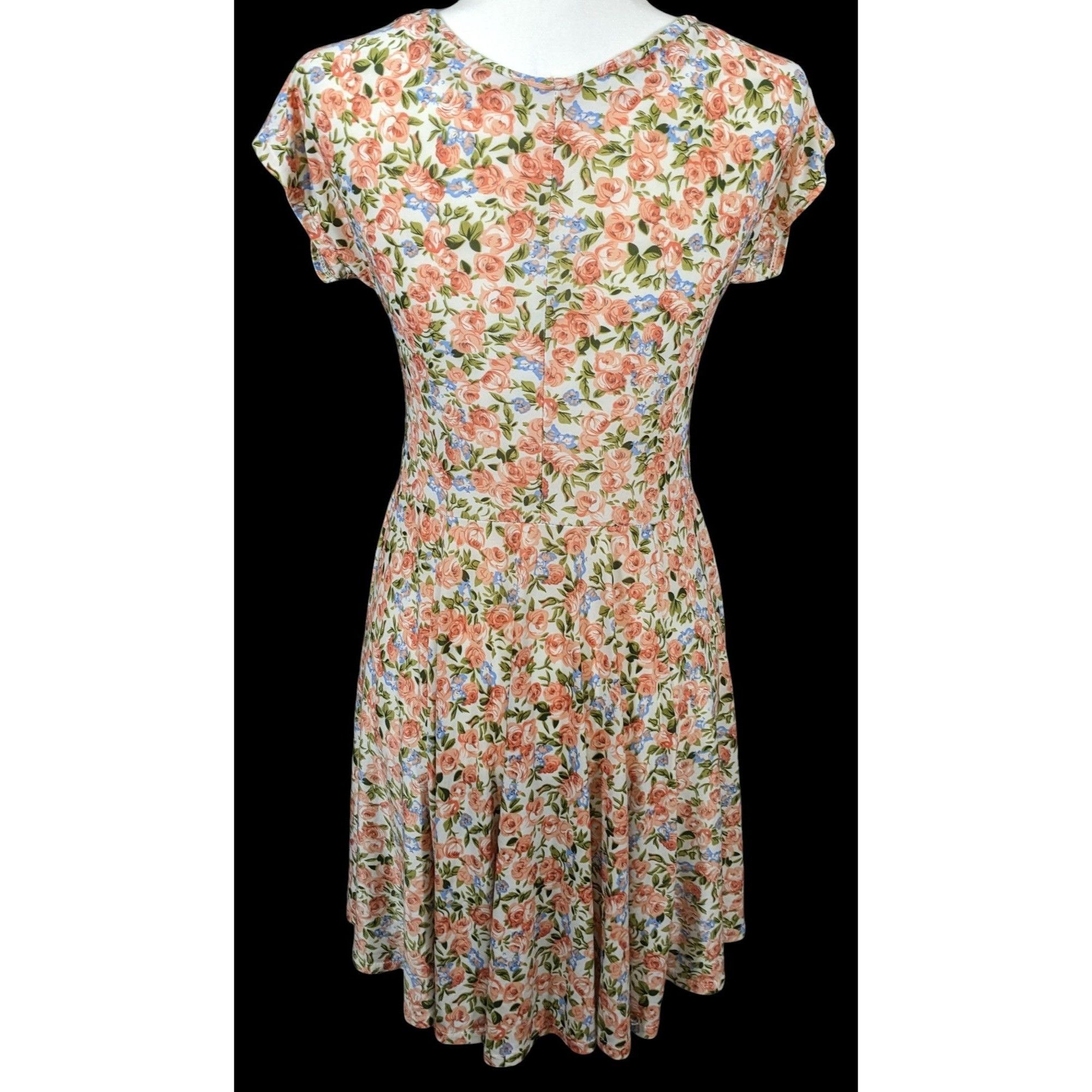 Other Retro Floral Coquette Faux Warp Casual Dress Size L / US 10 / IT 46 - 2 Thumbnail
