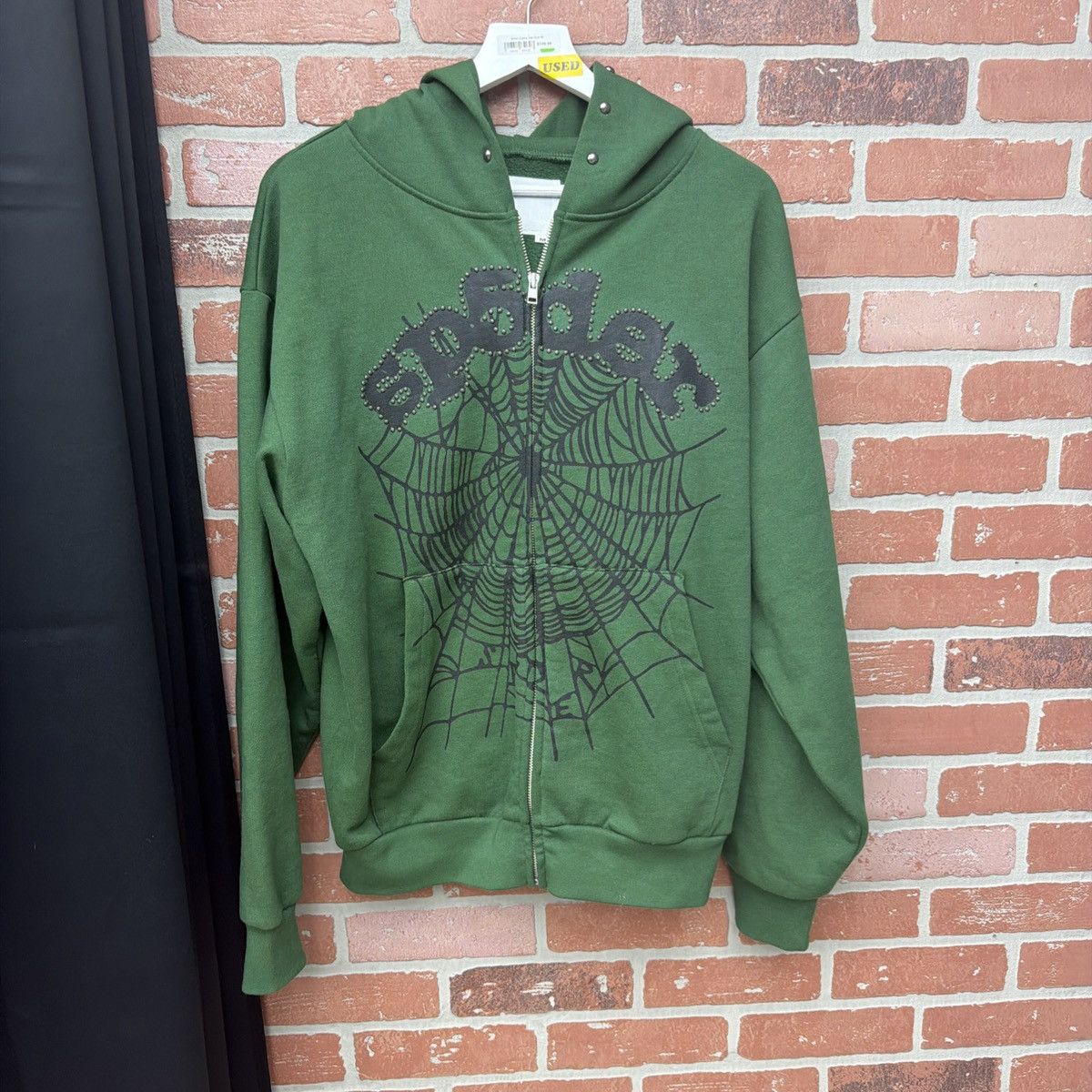 Sp5der Sp5der Worldwide GreenZip Up Studded Hoodie Size M Worn Once Size US M / EU 48-50 / 2 - 3 Thumbnail