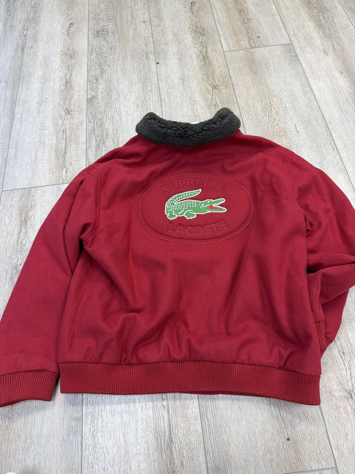 Lacoste × Supreme Lacoste supreme red wool bomber jacket Size US L / EU 52-54 / 3 - 1 Thumbnail