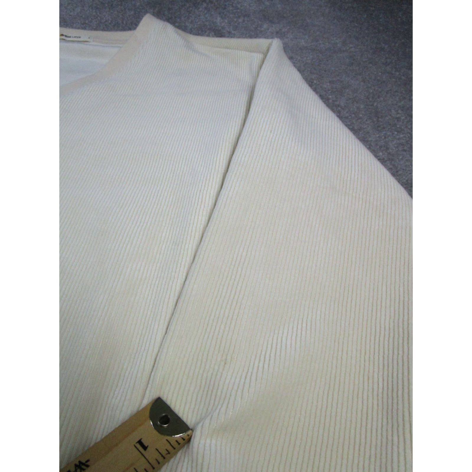 Marine Layer Marine Layer Sweater Womens L Ivory Ribbed Knit Pullover V-Neck Size L / US 10 / IT 46 - 6 Thumbnail