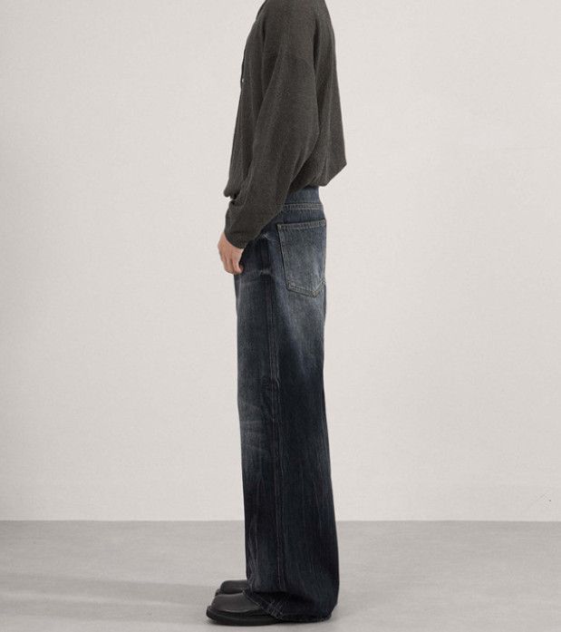 Vintage American distressed baggy men's loose wide-leg flared jeans Size US 32 / EU 48 - 3 Thumbnail