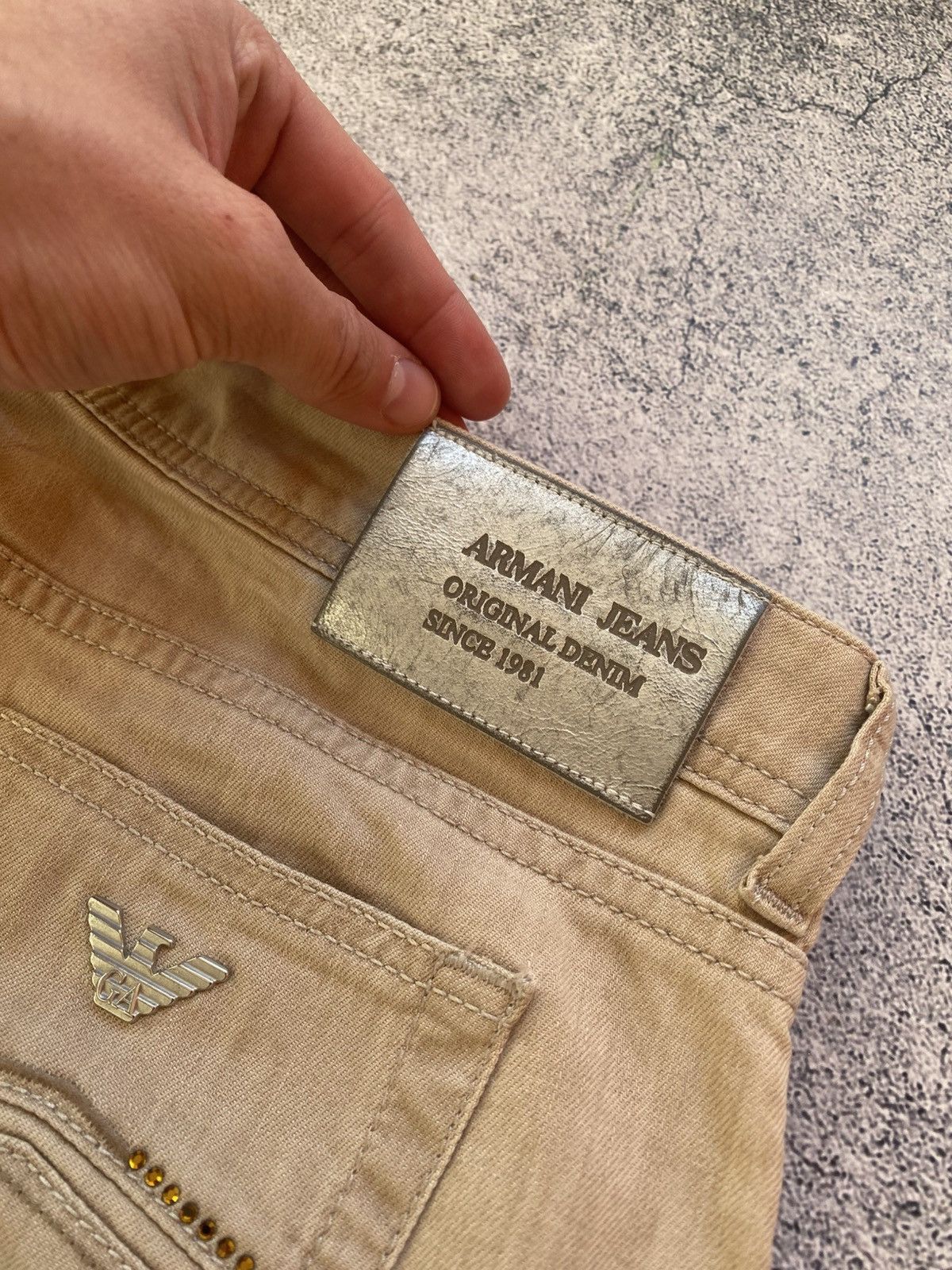 Emporio Armani Vintage Rare Emporio Armani Hype Metal Logo Y2K Jeans Size US 32 / EU 48 - 8 Thumbnail