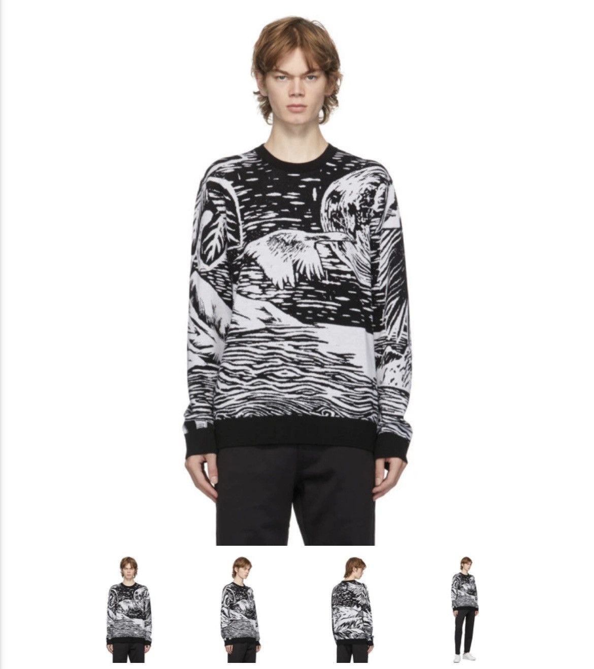 Paul Smith Paul Smith Wool Black Jacquard Landscape Sweater Size US M / EU 48-50 / 2 - 5 Thumbnail