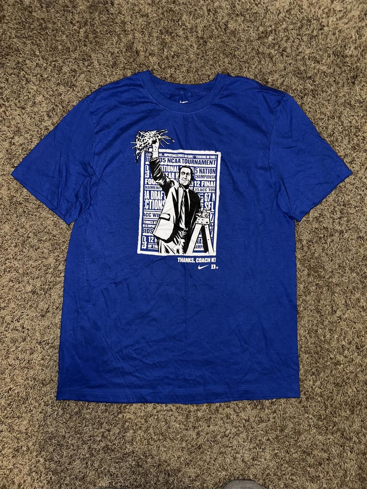 Nike Nike Men’s College Duke Blue Devils Thank You Coach K Royal T-Shirt Size US M / EU 48-50 / 2 - 1 Thumbnail