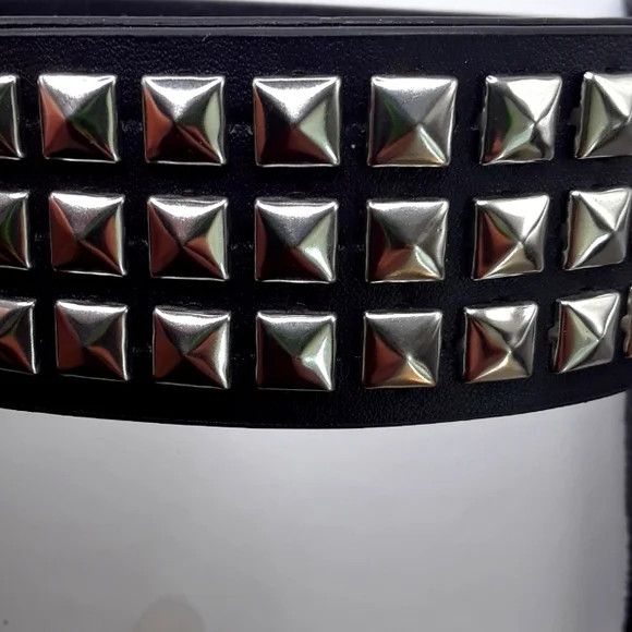 Other Gothic Studded Leather Belt + Studded Bracelet Black-New Size ONE SIZE - 4 Thumbnail