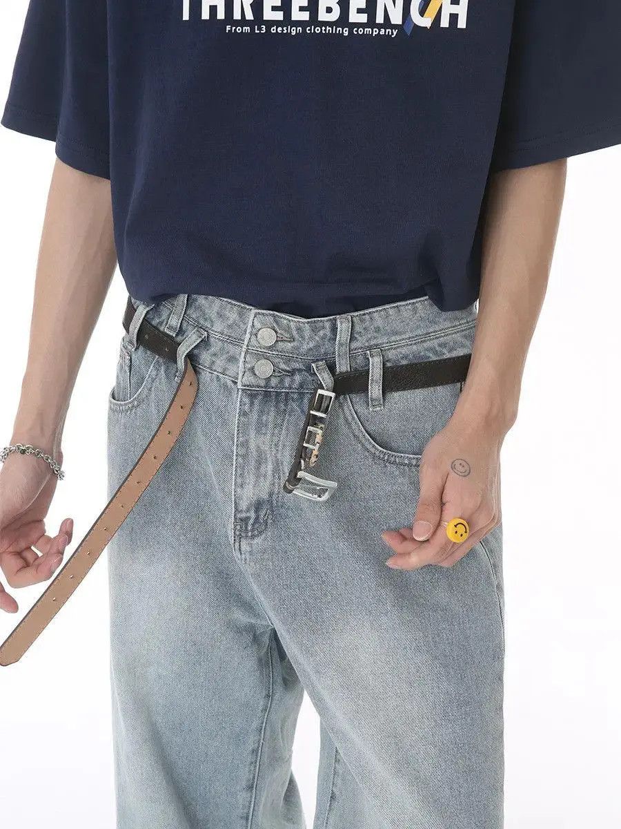 Japanese Brand Retro loose high street straight leg jeans Size US 32 / EU 48 - 2 Thumbnail