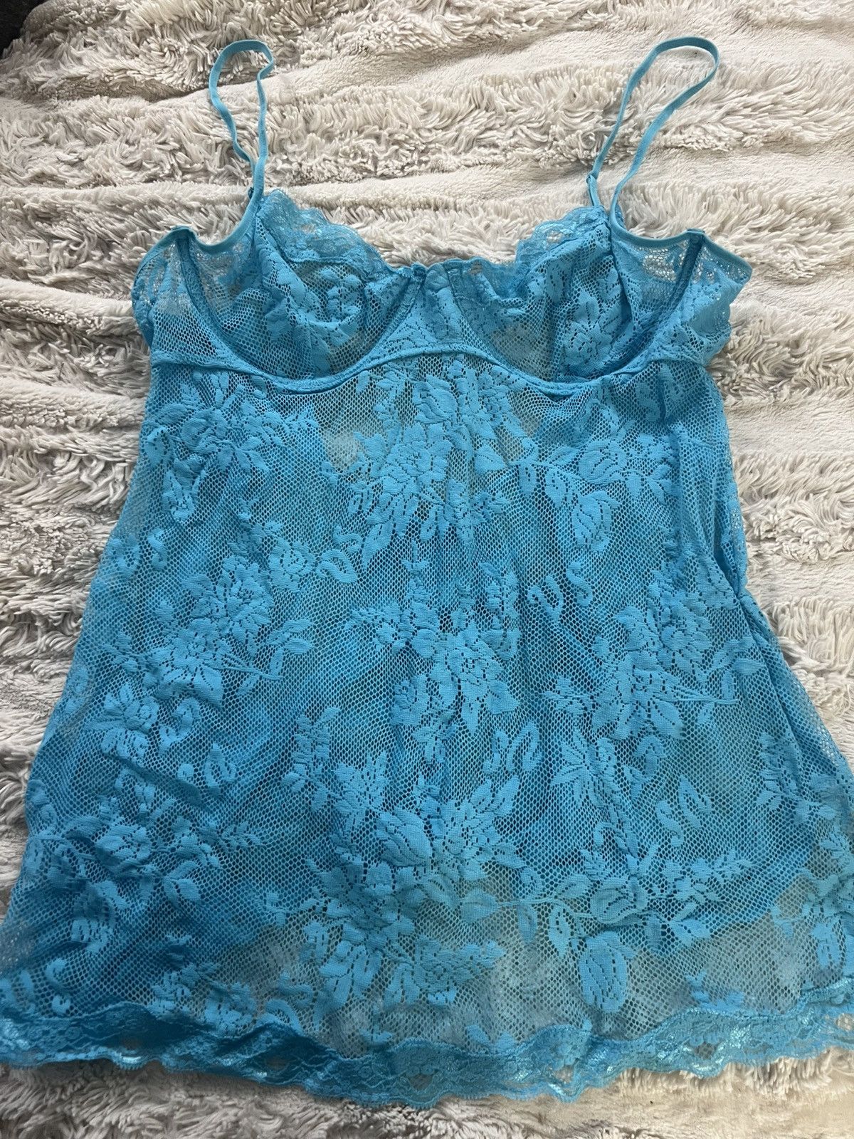 Victoria's Secret Blue Floral Sheer Victoria’s Secret Slip Size XL / US 12-14 / IT 48-50 - 2 Thumbnail