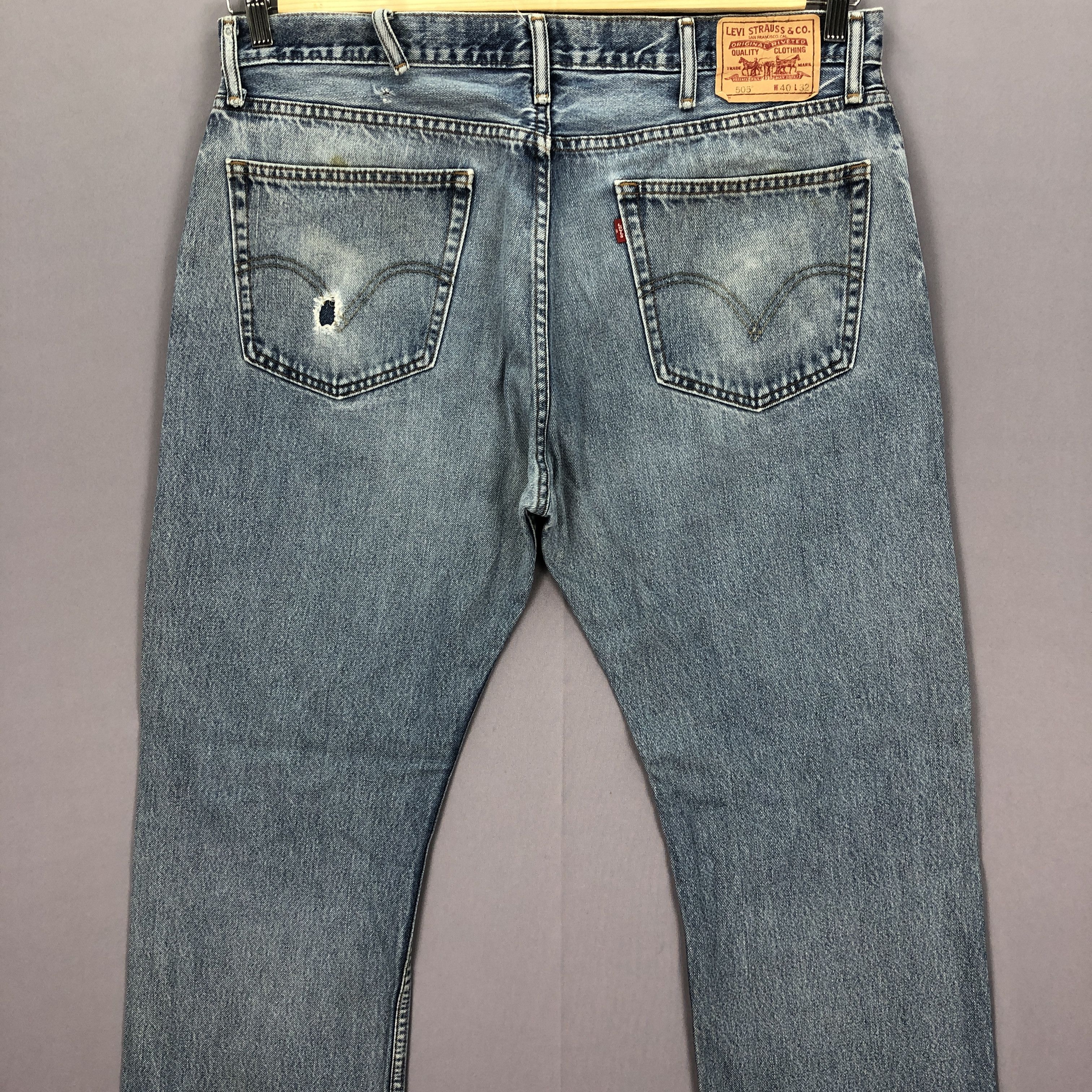 Levi's × Vintage Vintage Y2K Levis Faded Jeans Light Wash Levi's 505 Denim Size US 38 / EU 54 - 4 Thumbnail