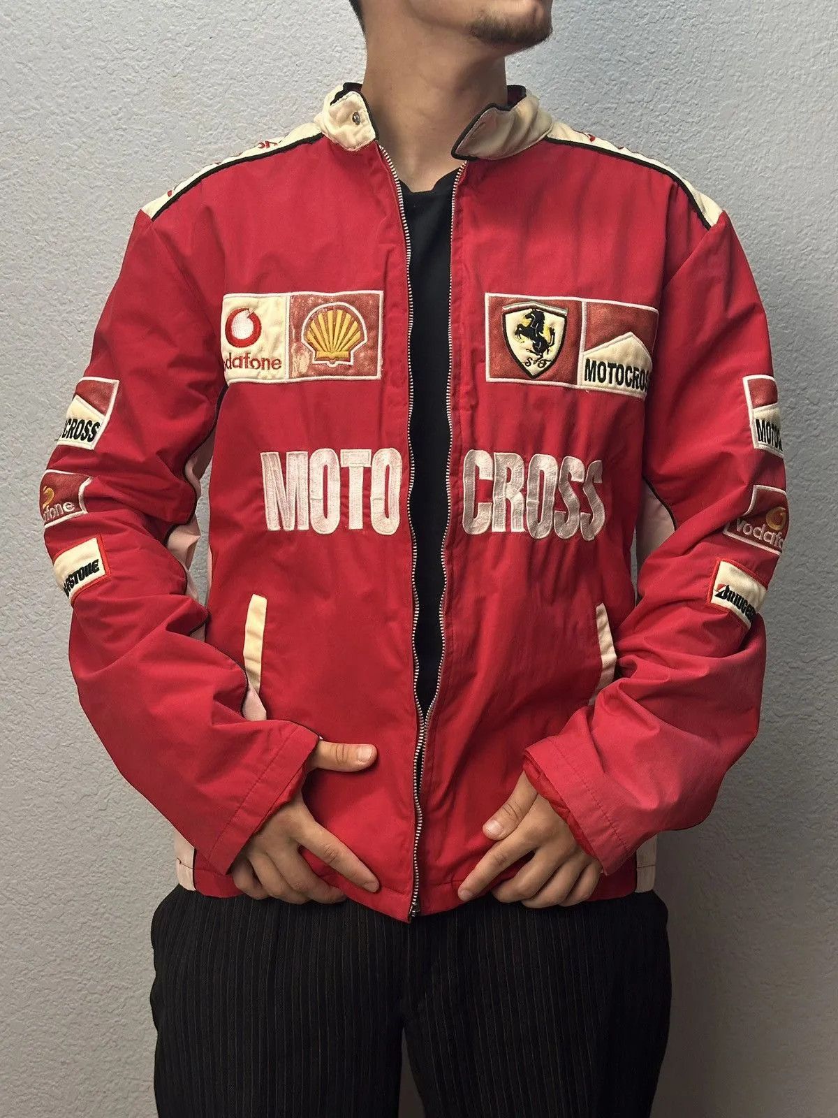 Red Bull Racing Jacket Moto Vodafone F1 Nascar Leather Red Bull Lucky Size US XXL / EU 58 / 5 - 1 Thumbnail