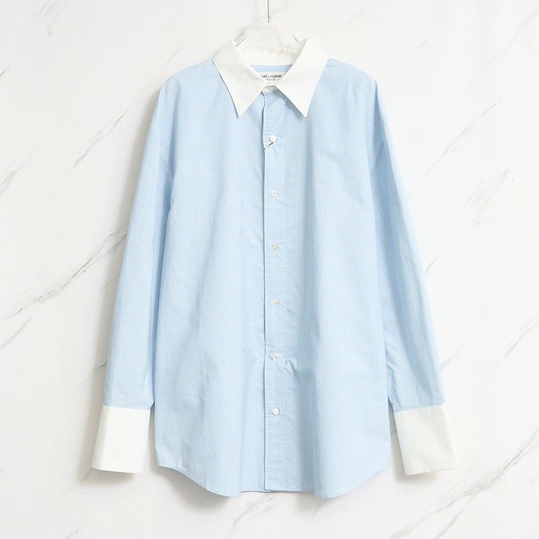 Saint Laurent Paris Saint Laurent Women's Colorblock Stripe Shirt Size S / US 4 / IT 40 - 1 Thumbnail