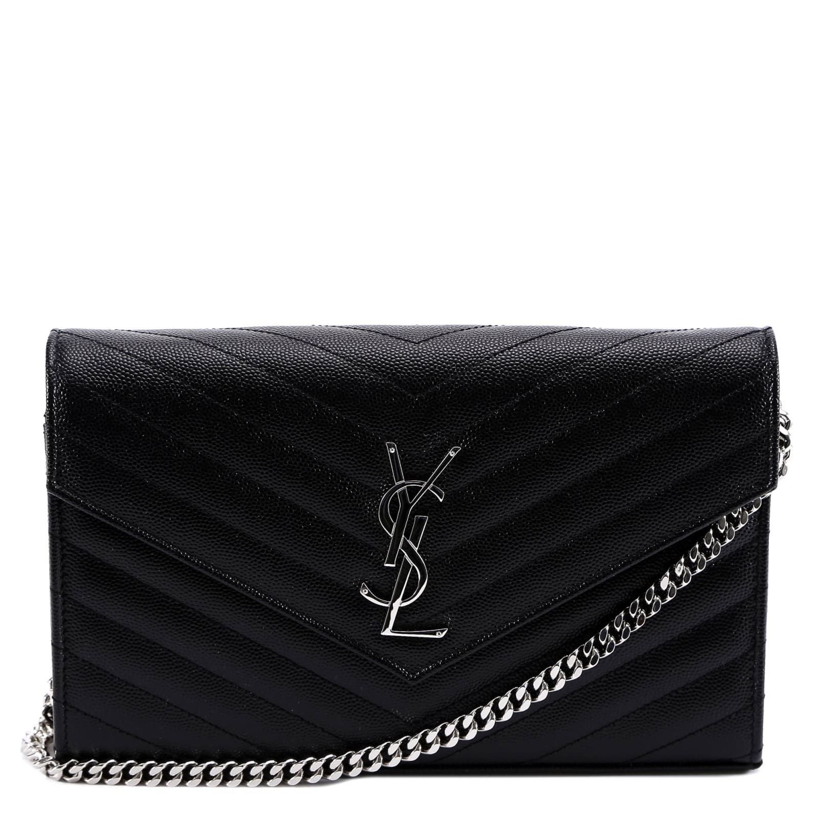image of YVES YVES Saint Laurent Wallet On A Chain Black, Women's